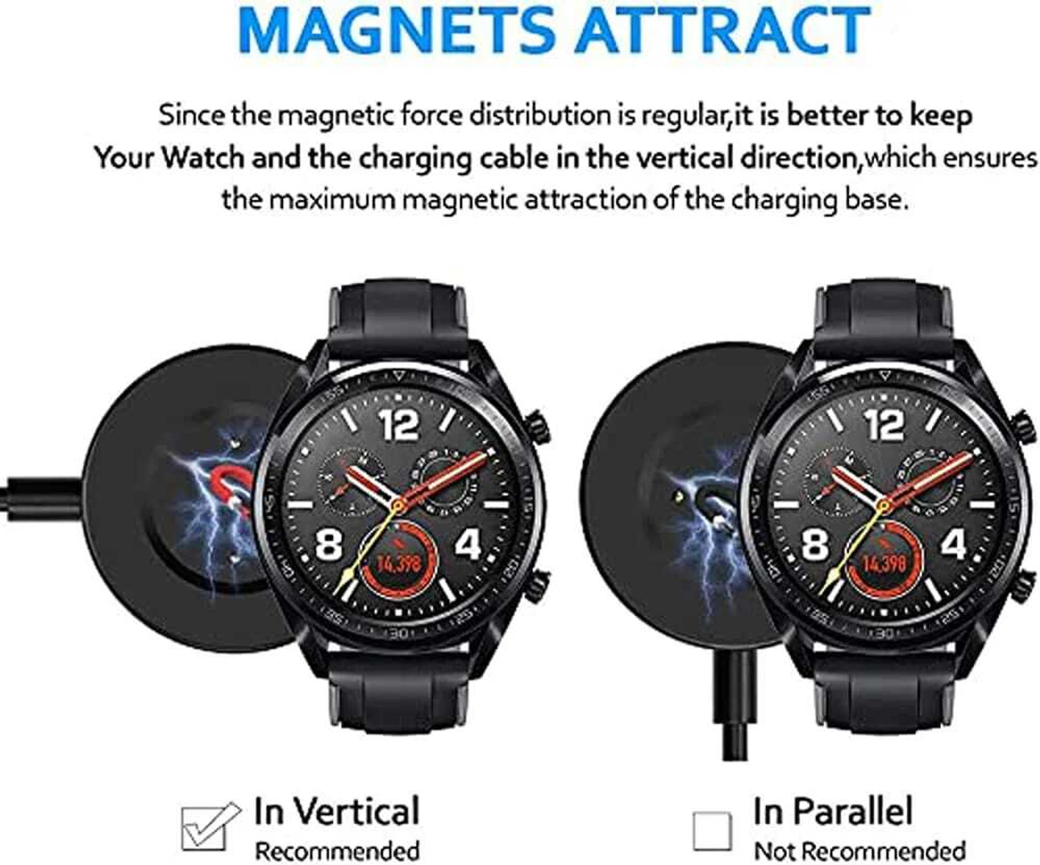 Image of ANRENTOS Magnetic Dock Compatible With Huawei Watch Gt /Gt 2 / Gt 2E - Usb Charging Cable Charging Pad