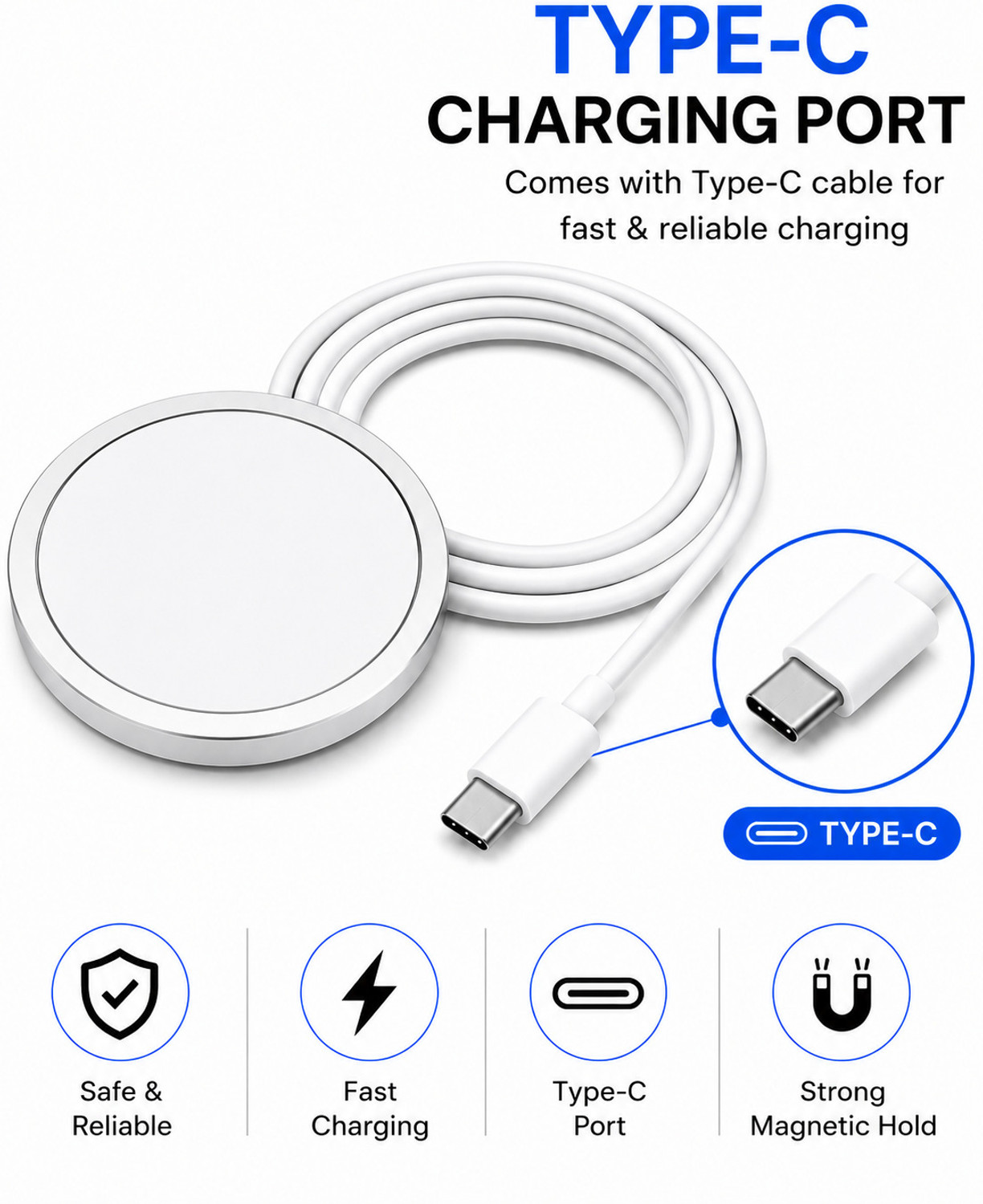 Image of AGTraders USB Type-C 15W Fast Wireless Charging Pad