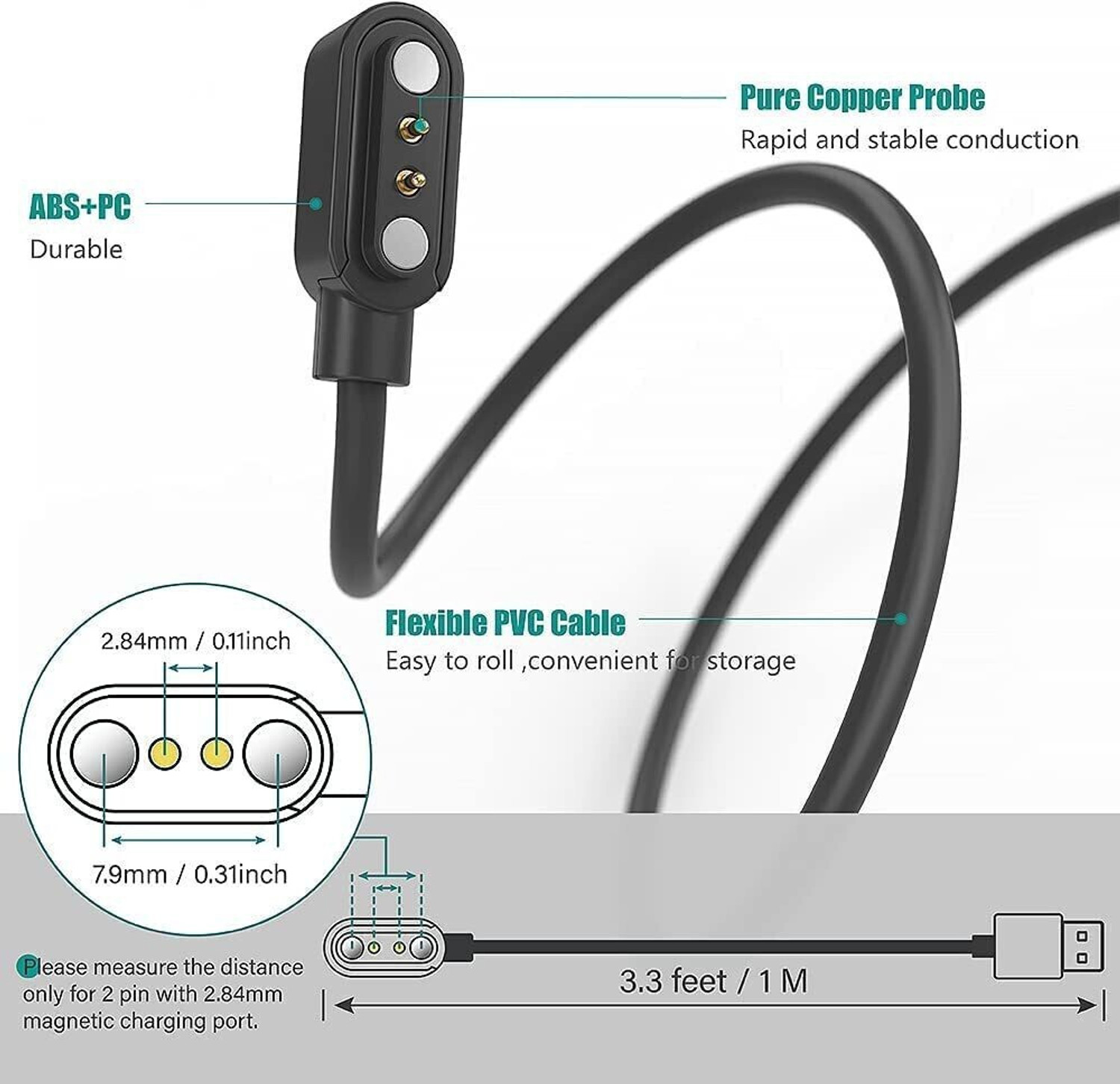 Image of Mobofix Watch Charger Magnetic 2 pin, Watch Charger Charging Pad