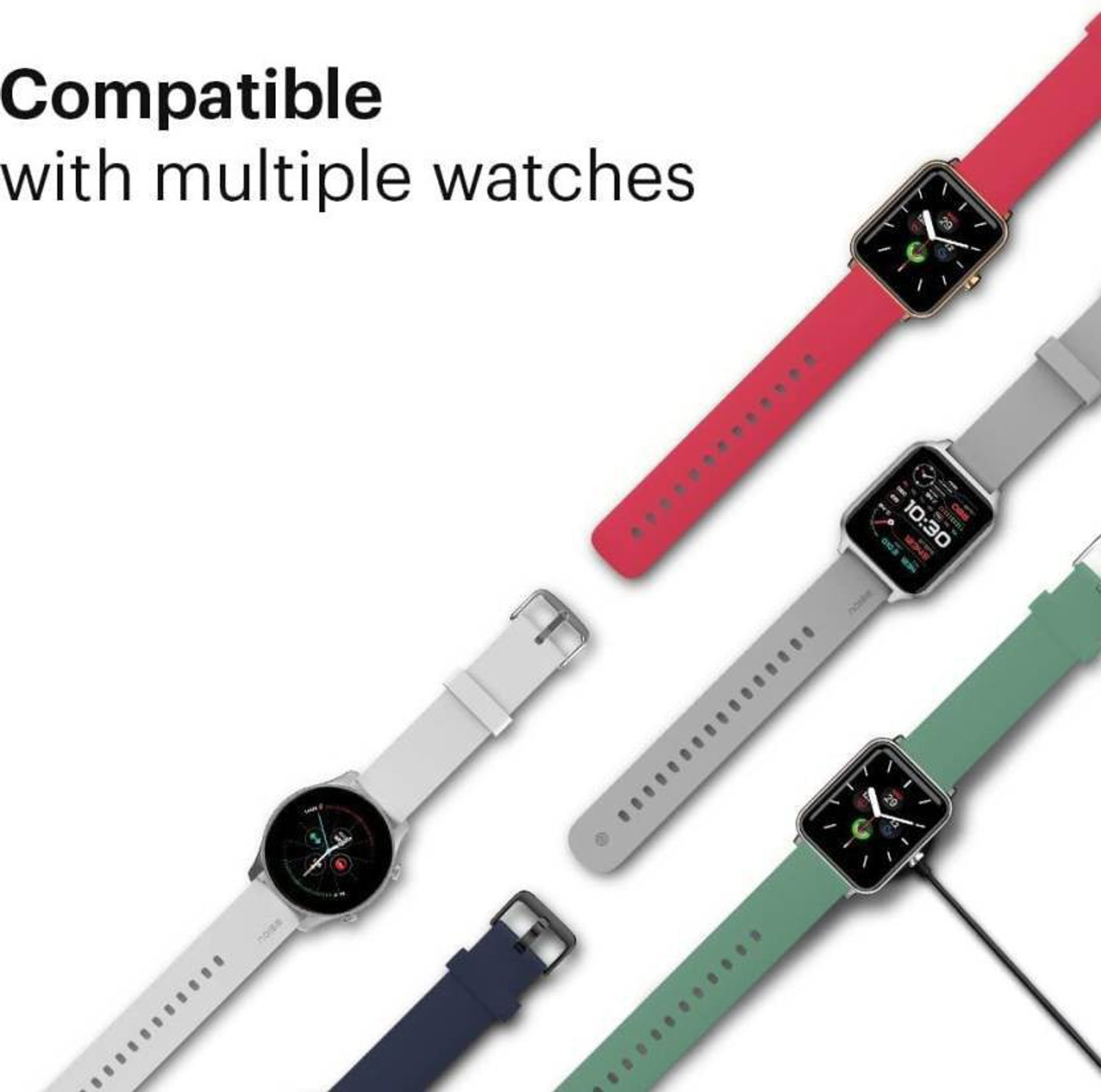 Image of Hyba Smart Watch 2 Pins Magnetic Suction Charger Cable Compatible Charging Pad