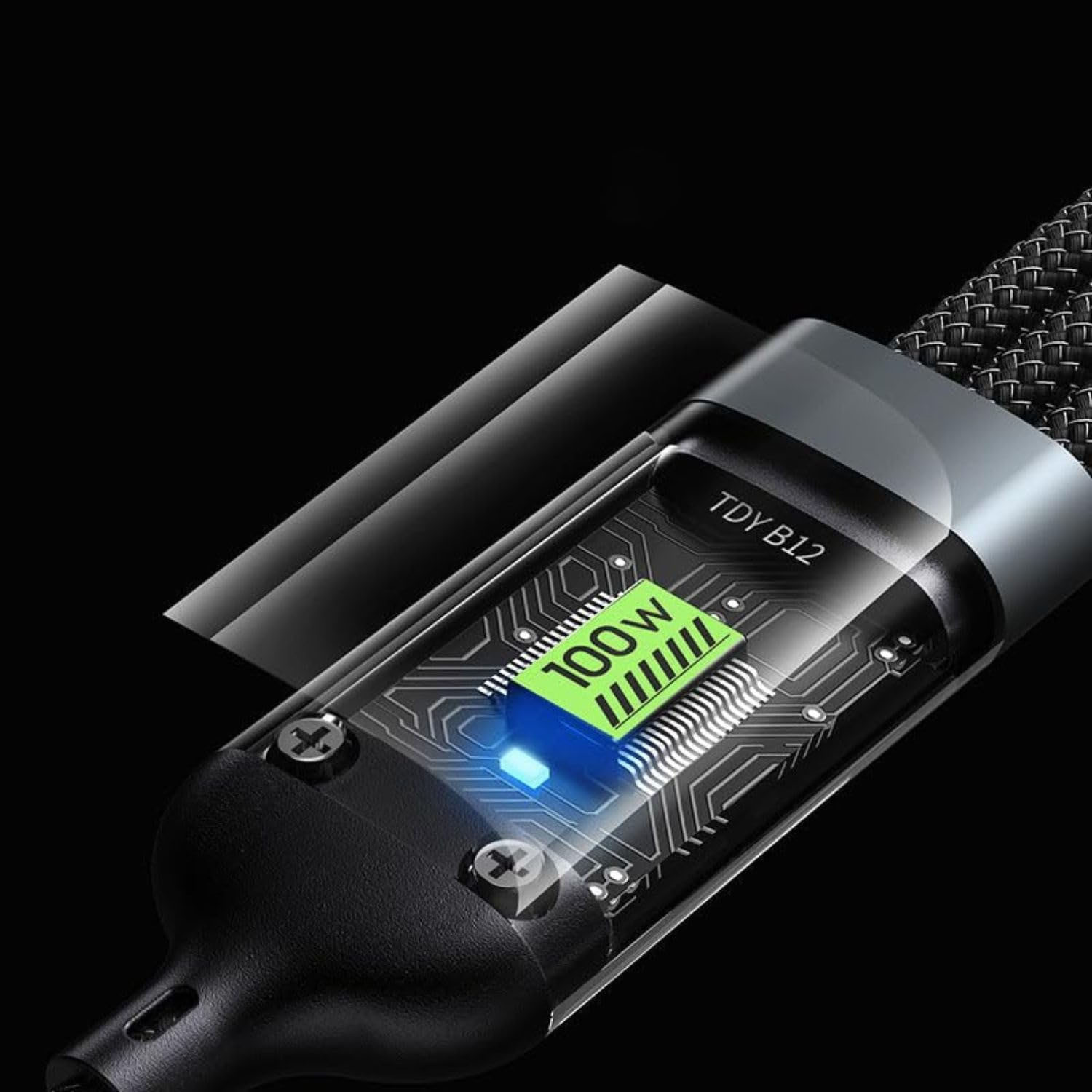Image of 3D GOLDTM Multipurpose Cord 100W Transparent Luminous 3in1 Multi Charging Data Cable+Pouch Charging Pad