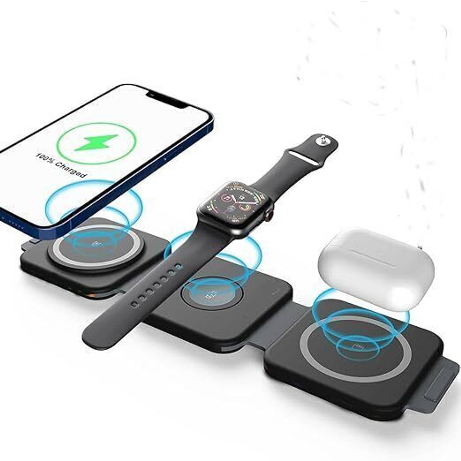 X88 Pro iPhone, Apple Watch, and AirPods Wireless Charger Charging