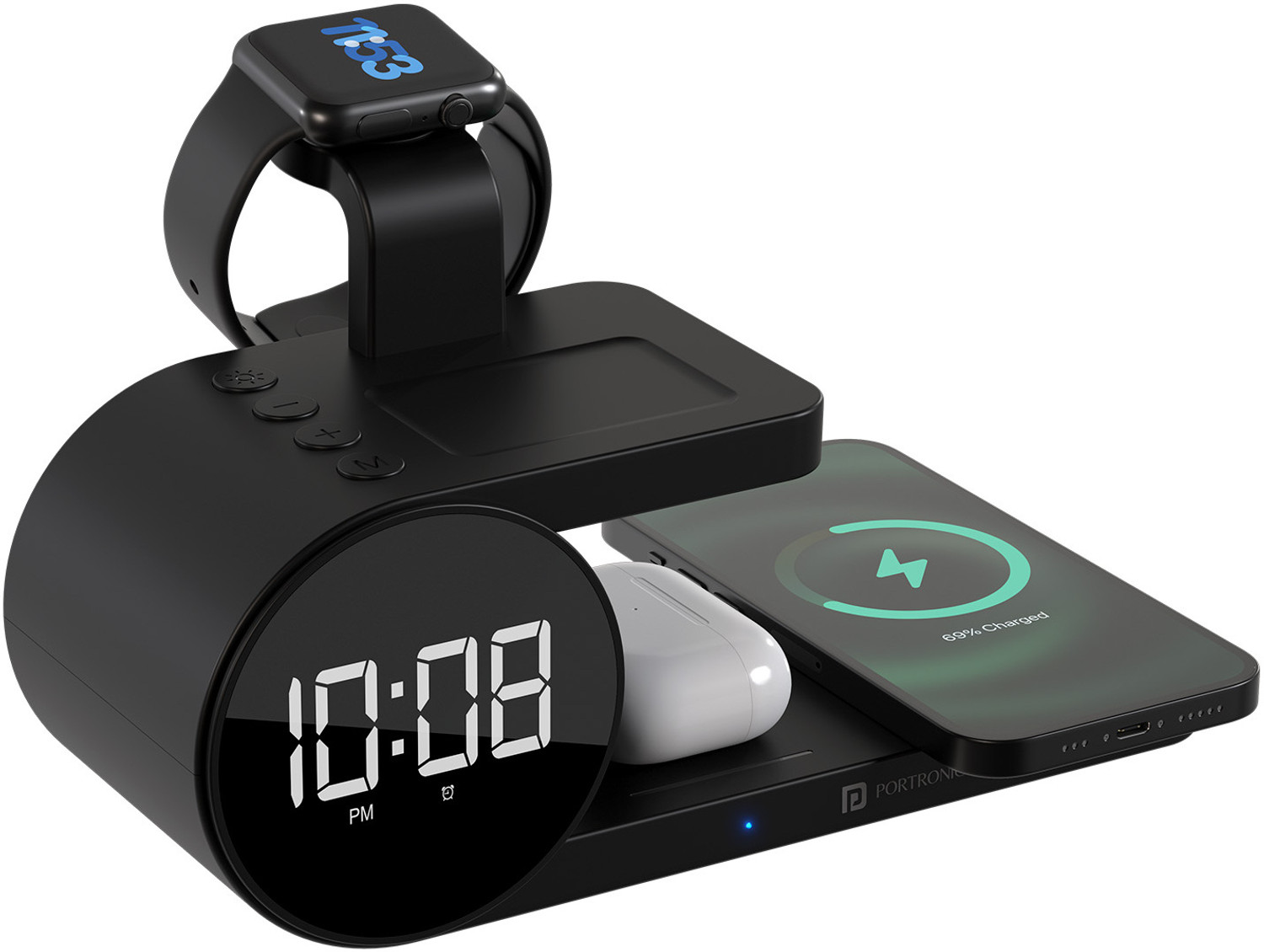 Image of Portronics Freedom 6 15W Wireless Charger for Smatphones,Earbuds & Watch Wireless Charging Charging Pad