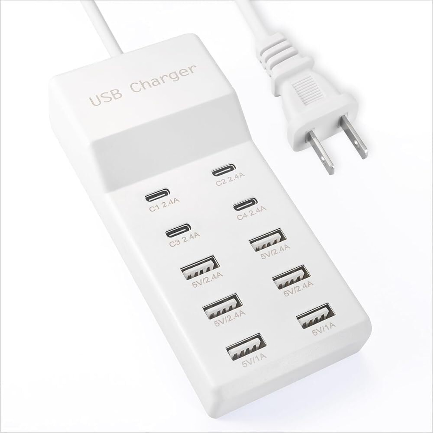 Image of Naviscinest Portable USB C Charging Station,USB-C 4-Ports, Hub 10-Ports USB Charger Dock Charging Pad
