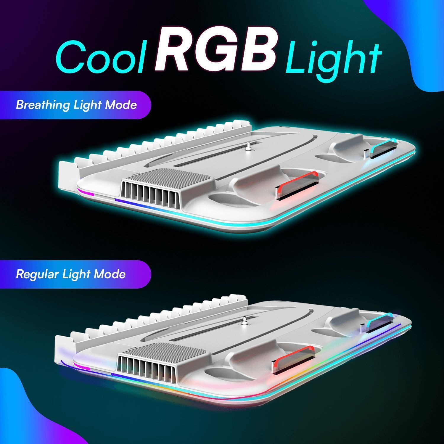 Image of xavion Dock5 RGB with Cooling Fan and Dual Controller For PS5 Pro /Slim,Digital /Disc Charging Station