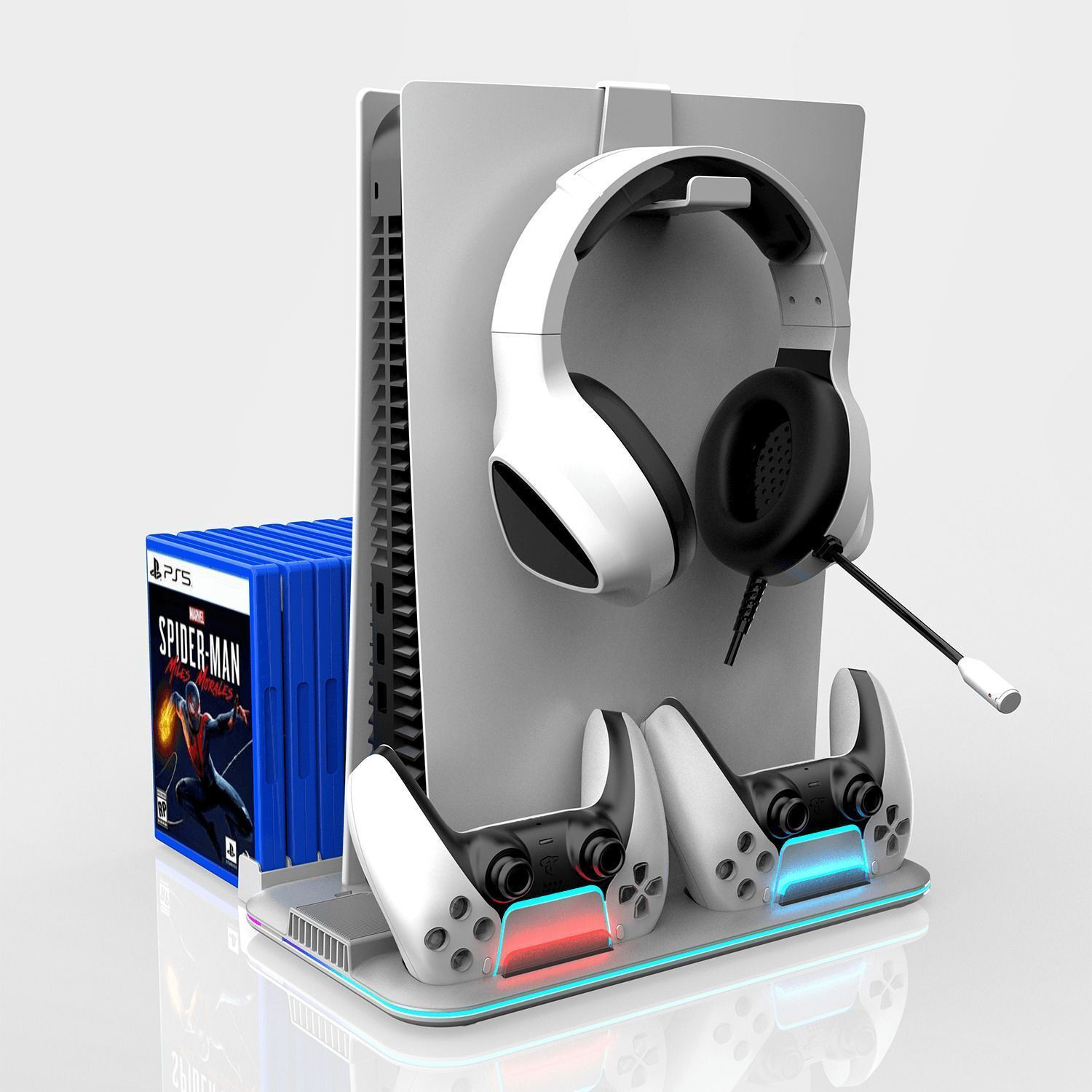 Image of xavion Dock5 RGB with Cooling Fan and Dual Controller For PS5 Pro /Slim,Digital /Disc Charging Station