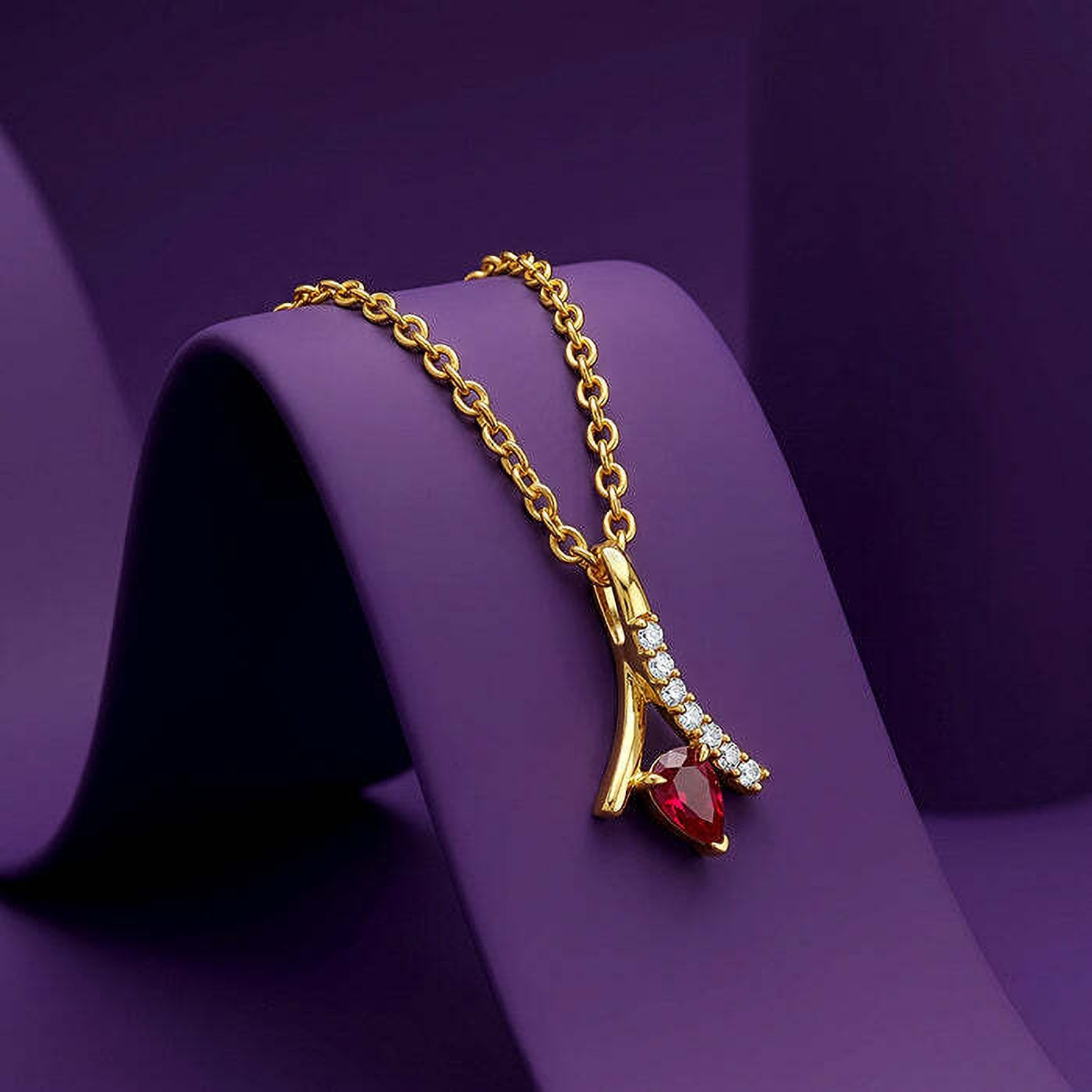 Image of GIVA Golden Aspira Pendant (Without Chain) Sterling Silver Link Charm