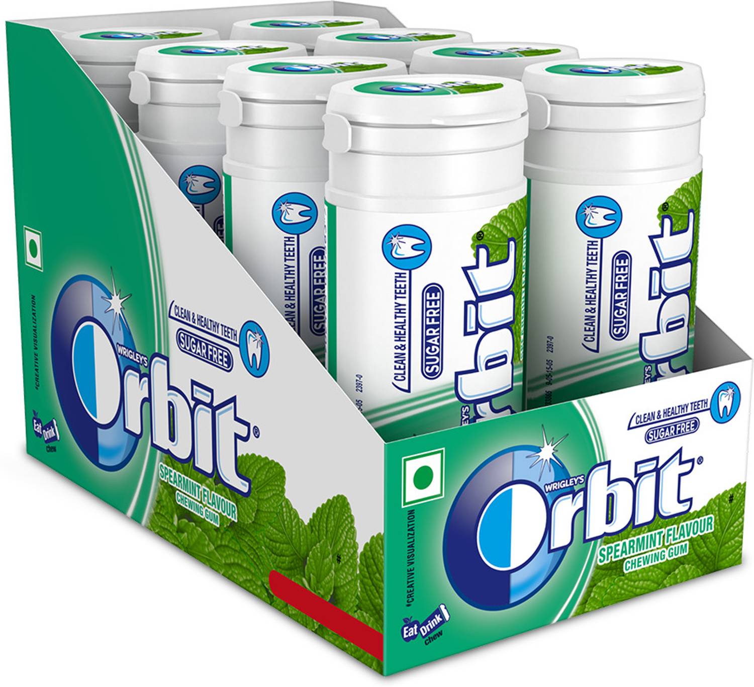 ORBIT Spearmint Sugar Free Chewing Gum Tube