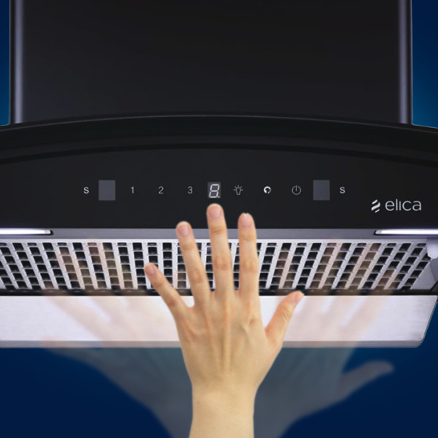 Image of Elica AUTO SENSE WDFL 606 HAC LTW MS NERO 1200 CMH 60 cm Auto Clean Chimney
