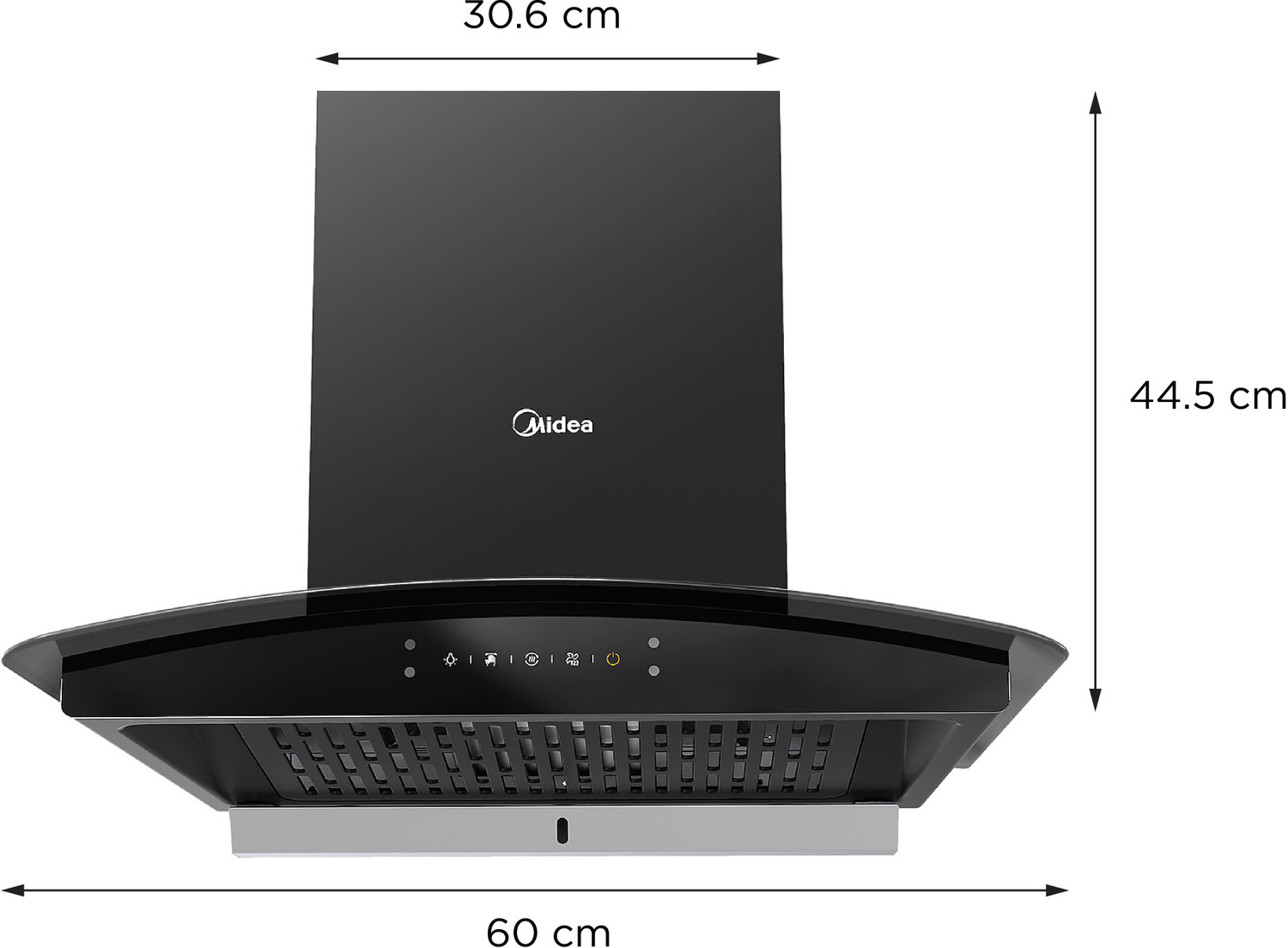 Image of Midea 60V11 Auto Clean Wall Mounted Black 1250 CMH Chimney