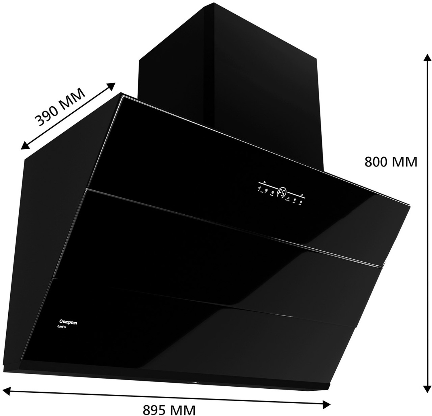 Image of Crompton CHD-QPVI90FLE-MBL Auto Clean Wall Mounted Midnight Black 1710 CMH Chimney