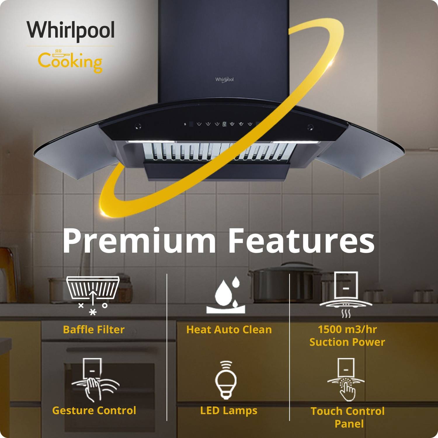 Whirlpool CGBF PRO 903 HAC BK 90 cm Chimney - Image 4