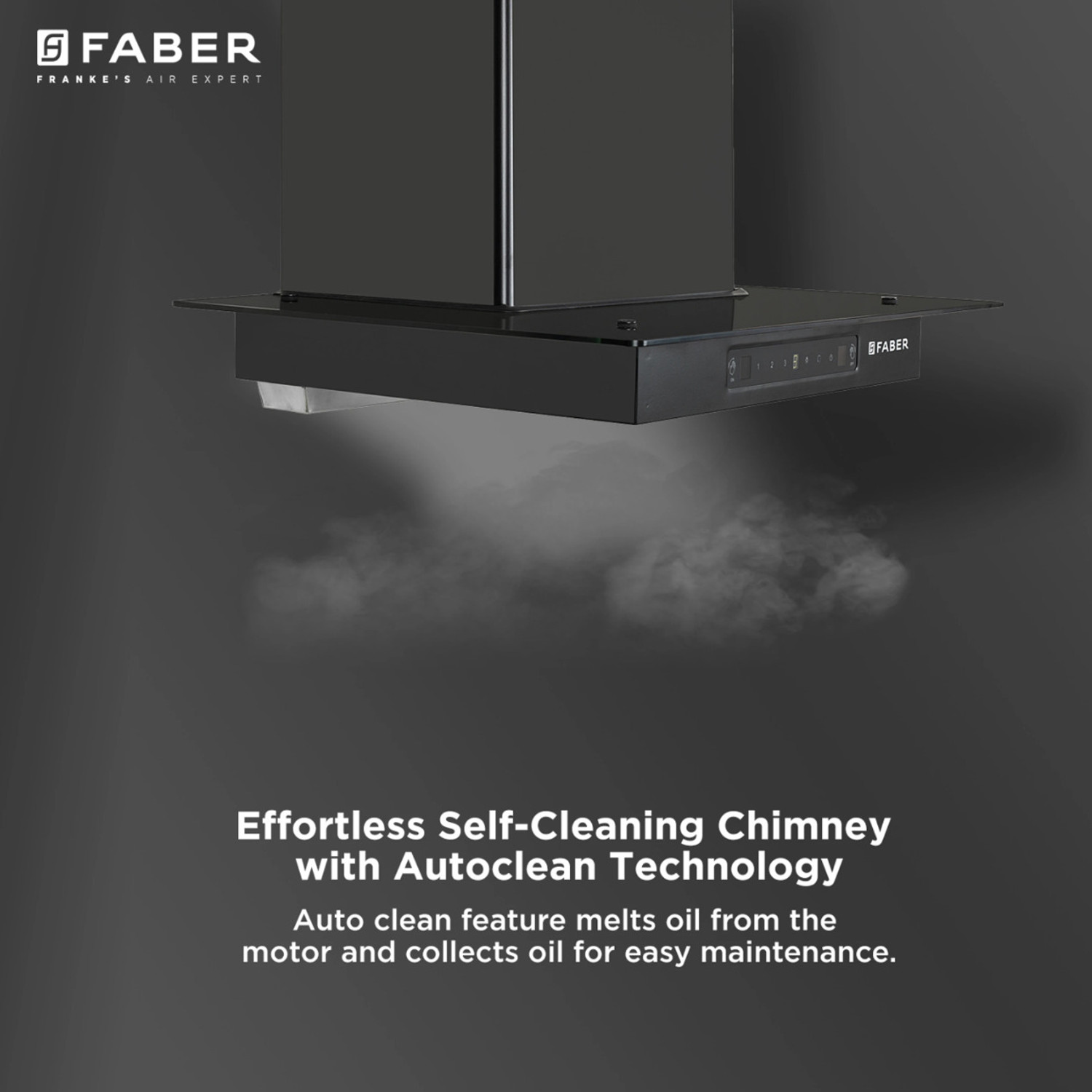 Image of FABER Hood Mercury 1500m3 /hr BLDC T-shaped 60 cm Autoclean Wall Mounted Black Chimney 1500 CMH 60 cm Auto Clean Chimney