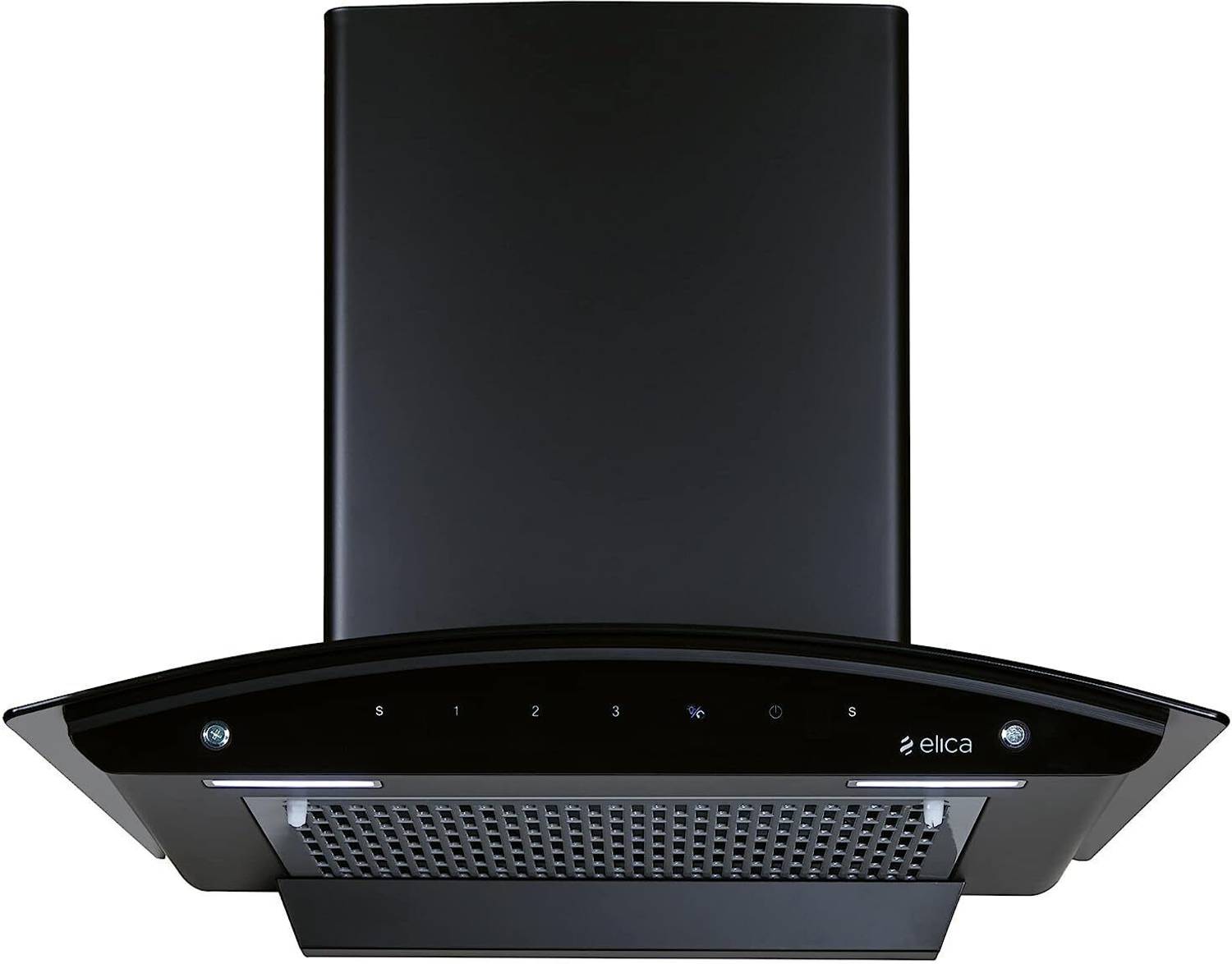 Elica FL 600 SLIM HAC MS NERO 1200 CMH 60 cm Curved Glass 60 cm| 5 Years Motor Warranty|Heat Autoclean| Gesture Control| Filterless|Powerful Suction | Low Noise Auto Clean Chimney