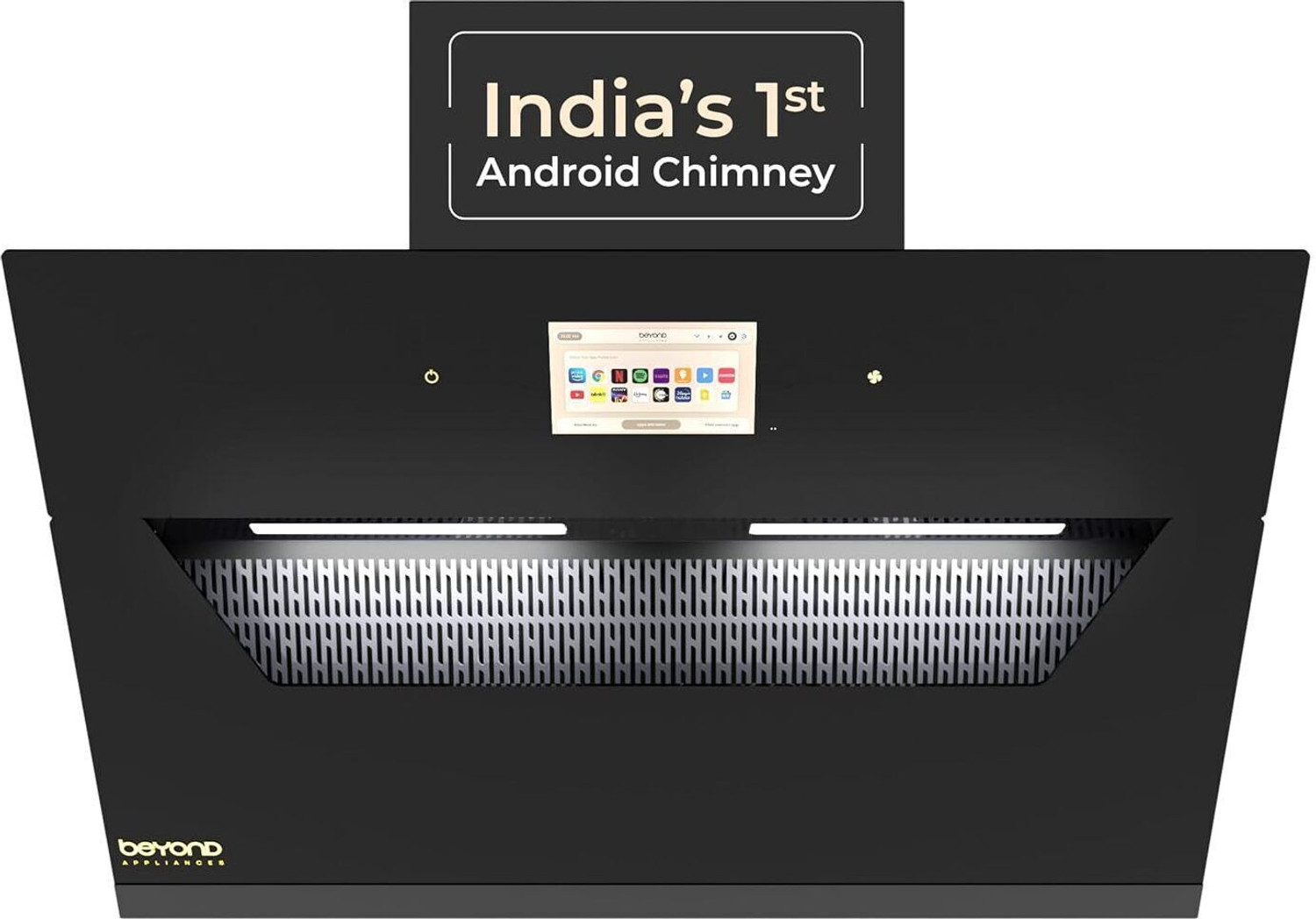 Image of Beyond Appliances Eris 90cm Slant Android Chimney Filter-Less | Motion Sensor 1500 CMH 90 cm Auto Clean Chimney