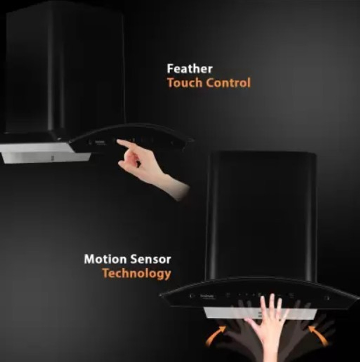 Image of Hindware CELESIA 60CM 1500CMH AUTOCLEAN CHIMNEY WITH MOTION SENSOR ( LAUNCH YEAR 2023 ) Auto Clean Wall Mounted BLACK 1500 CMH Chimney