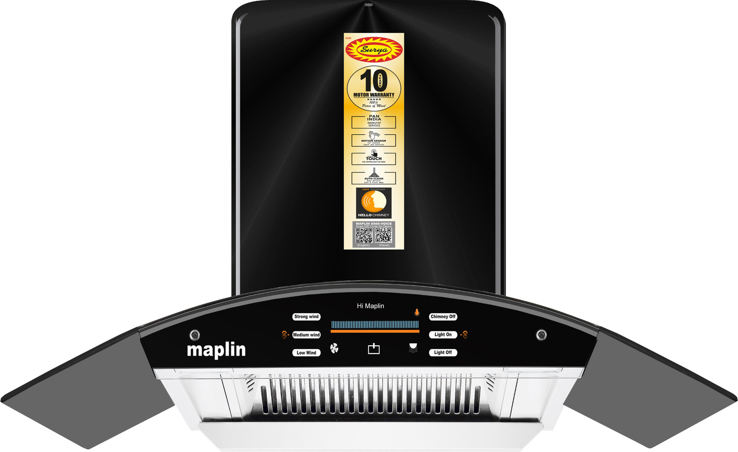 Image of SURYA VC-SS75cm 1800 CMH 75 cm Auto Clean Chimney
