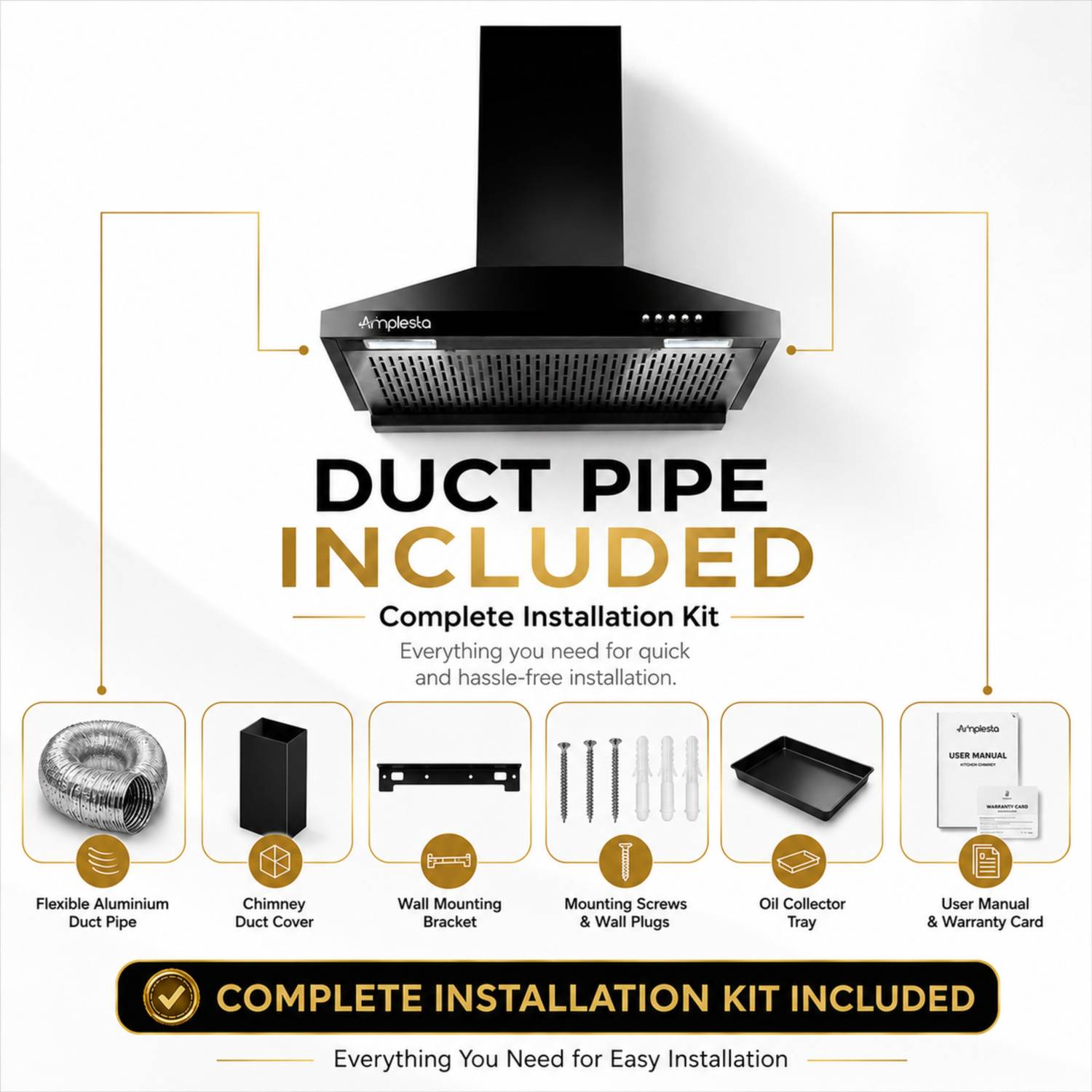 Amplesta AirNova Pyramid Filterless Chimney 1200 CMH 60 cm - Image 2