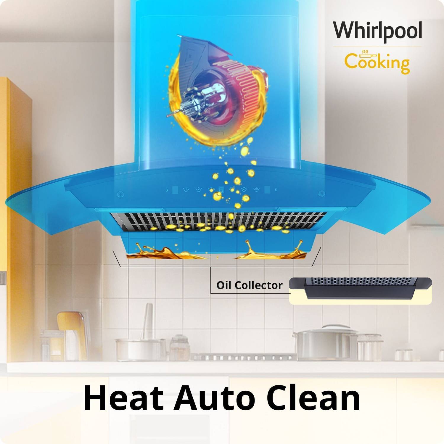 Whirlpool CGFL PRO 904 HAC BK 90 cm Curved Glass Chimney - Image 4