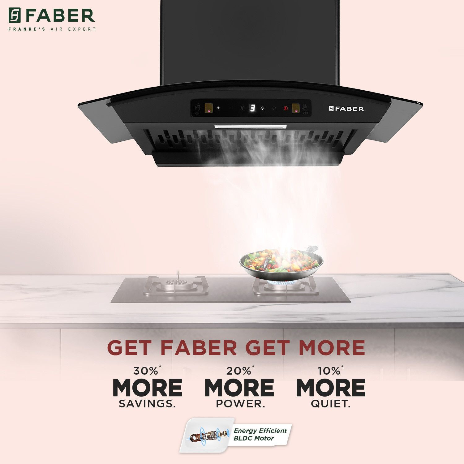 Image of FABER HOOD AGILE BLDC HC SC FL BK IN 60 Auto Clean Wall Mounted Black 1500 CMH Chimney