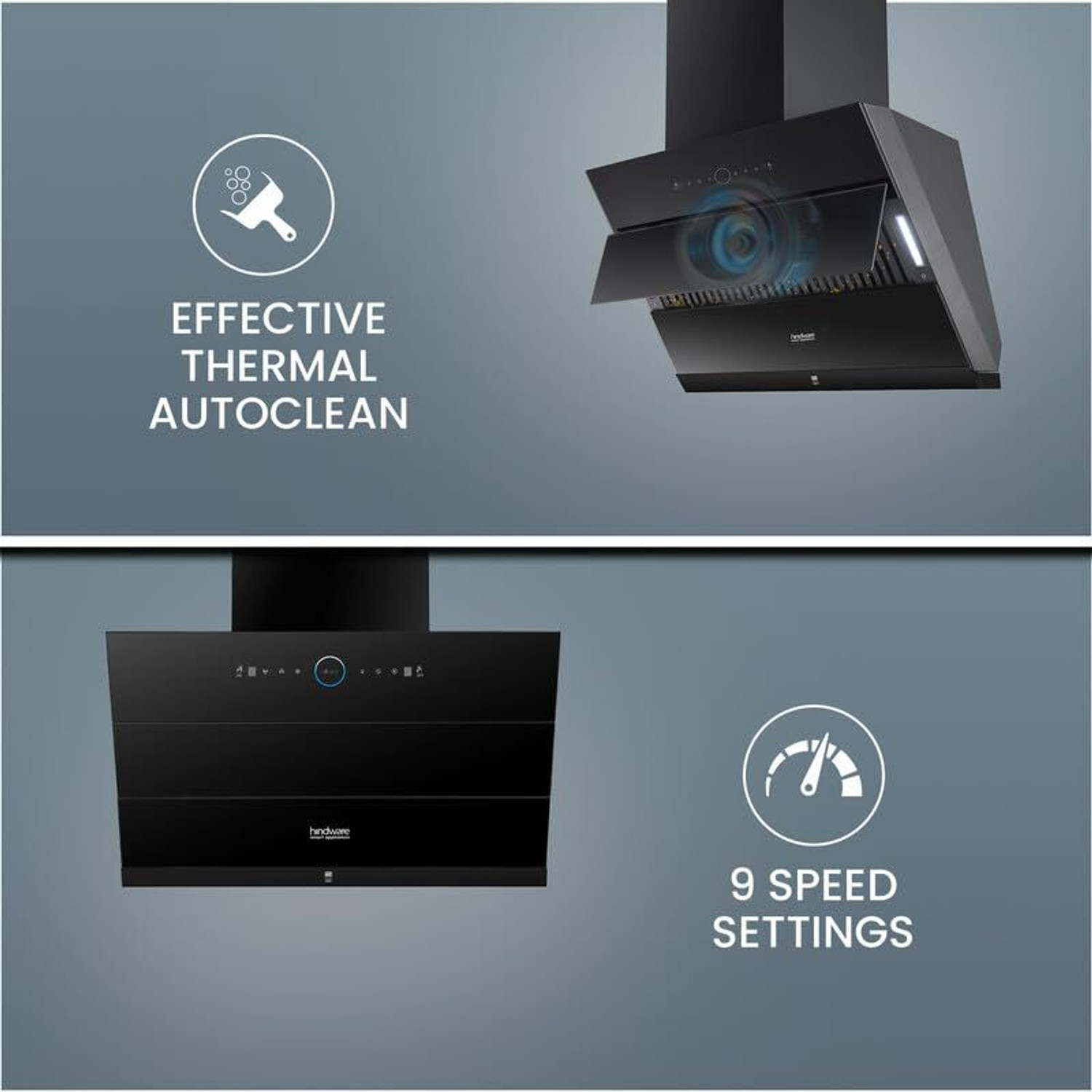 Image of Hindware Smart Appliances Skyla Neo BLDC 60 CM 1500 CMH 60 cm Auto Clean Chimney