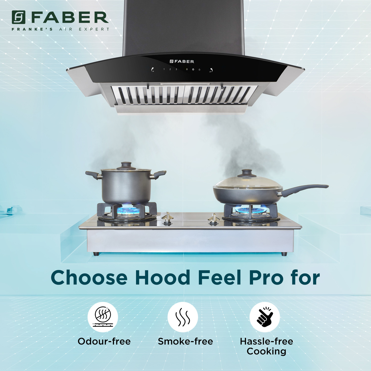 Image of FABER HOOD FEEL PRO TC SC BF BK 60 Wall Mounted Black 1320 CMH Chimney