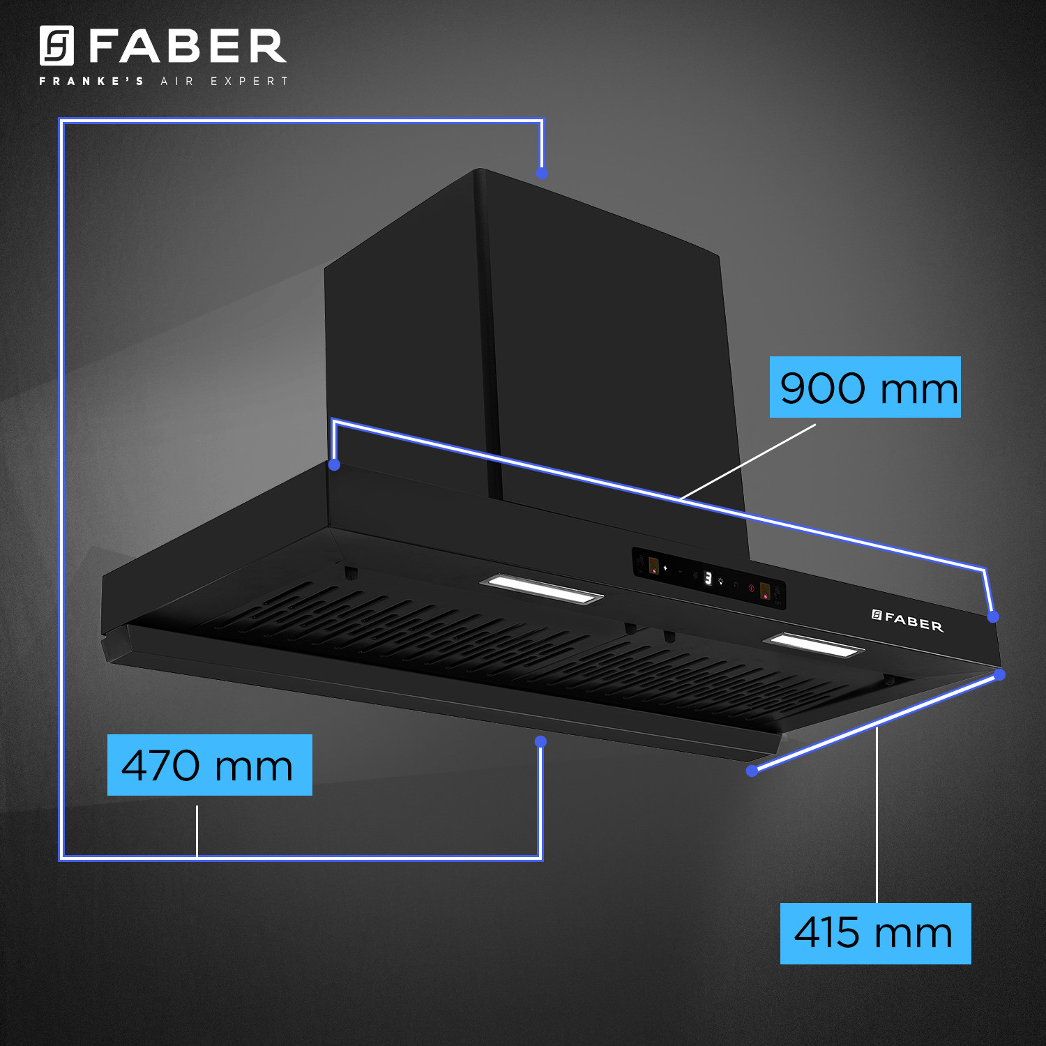 Image of FABER Atom 90cm 1500m /hr BLDC Autoclean Filterless T-Shape Chimney 1500 CMH 90 cm Auto Clean Chimney