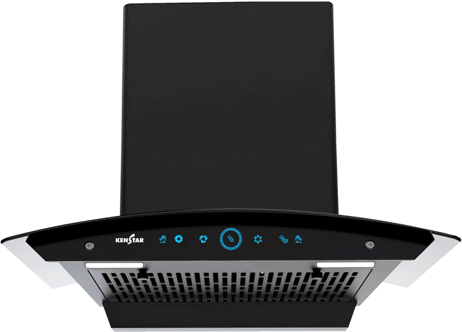 Image of Kenstar Smoke Zero 60 1300 CMH 60 cm | Curved Glass | Filterless | 3 Speed Motion Sensor with Touch Controls | Powerful Suction | Outer Oil Collector | Energy Saving LED Lights | Auto Clean Chimney