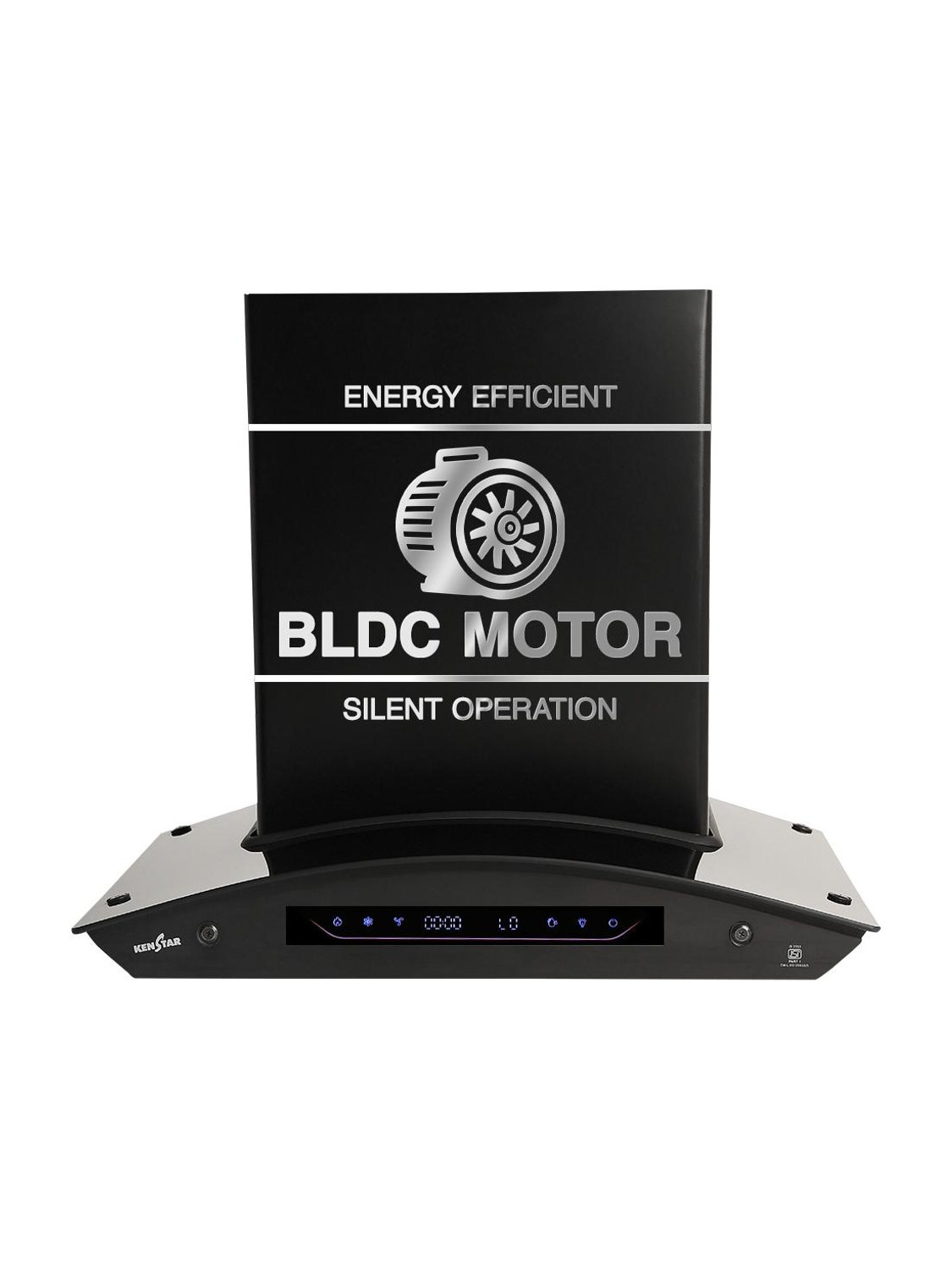 Image of Kenstar AeroGlide BLDC CURVE 60 CM 1500 CMH 60 cm Filterless Auto-clean Chimney With BLDC Motor 10 Speed Touch & Gesture Control Powerful Suction Low Noise Auto Clean Chimney (Wall Mounted, Black)