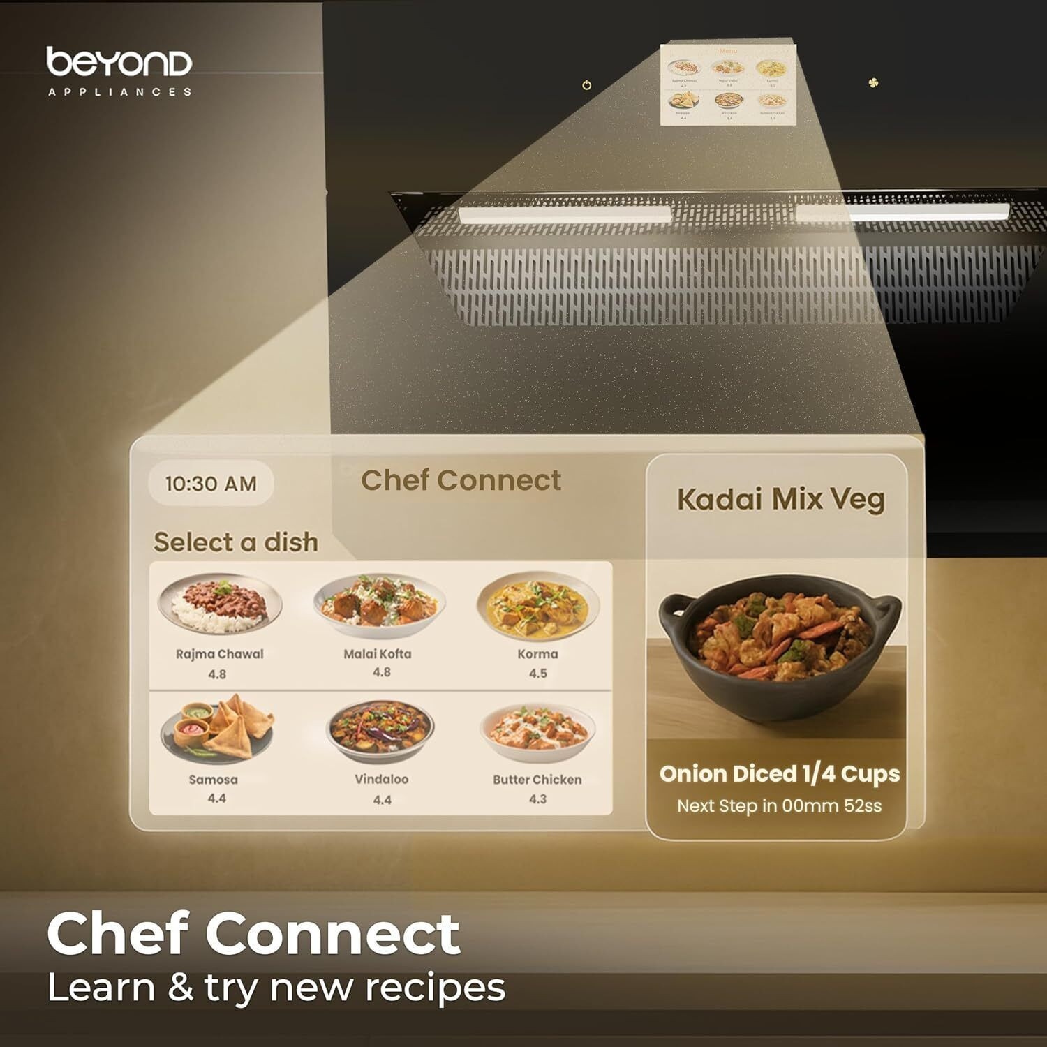 Image of Beyond Appliances Eris 90cm Slant Android Chimney Filter-Less | Motion Sensor 1500 CMH 90 cm Auto Clean Chimney