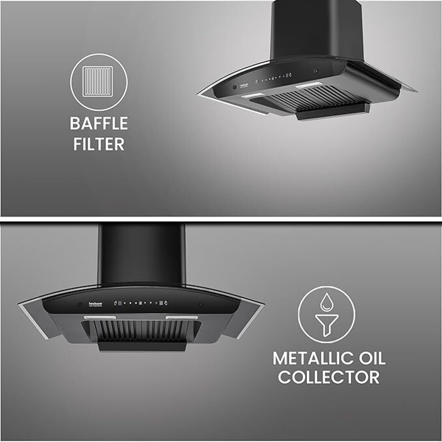 Image of Hindware Lyra Autoclean 90 1300 CMH 90 cm Auto Clean Chimney