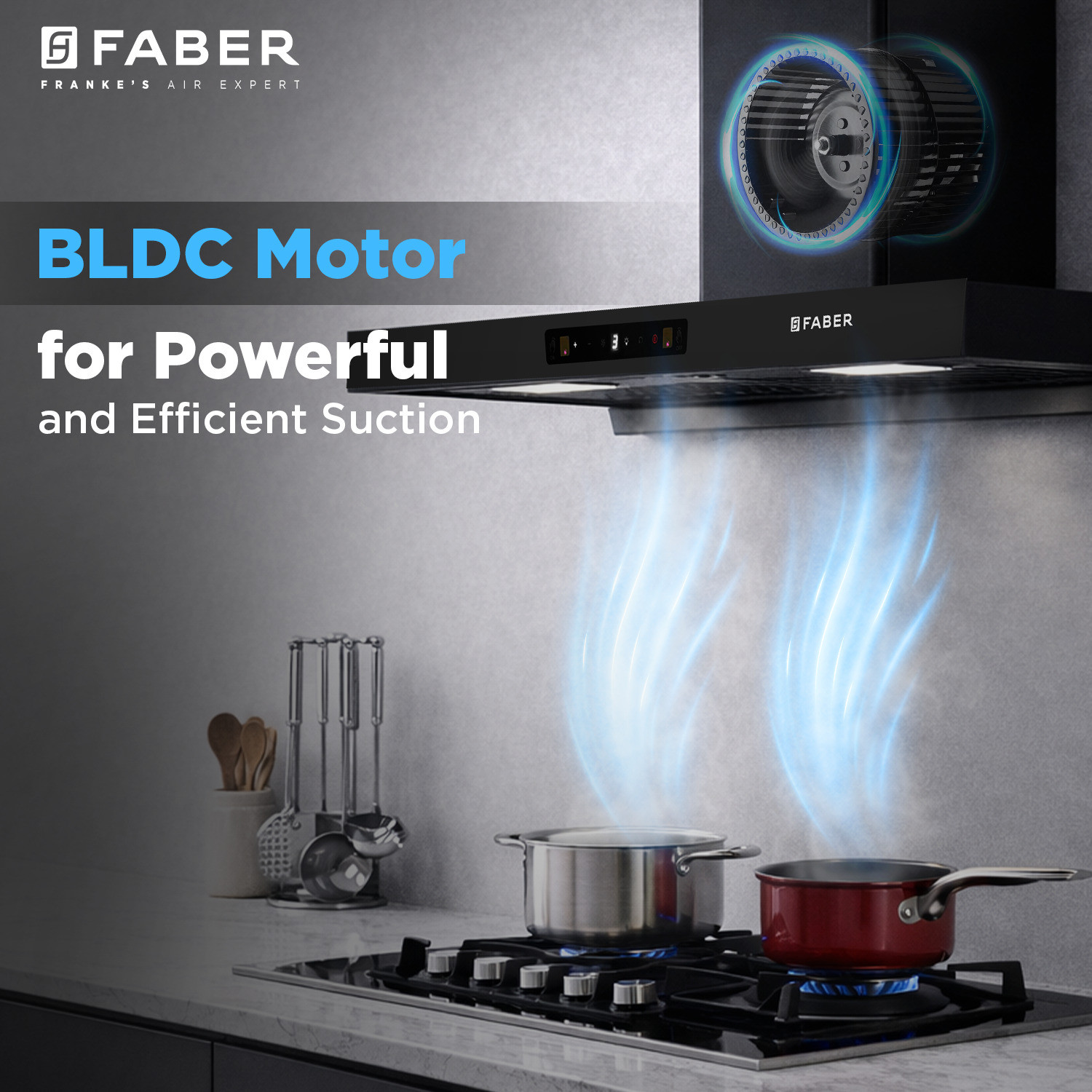 Image of FABER Atom 90cm 1500m /hr BLDC Autoclean Filterless T-Shape Chimney 1500 CMH 90 cm Auto Clean Chimney