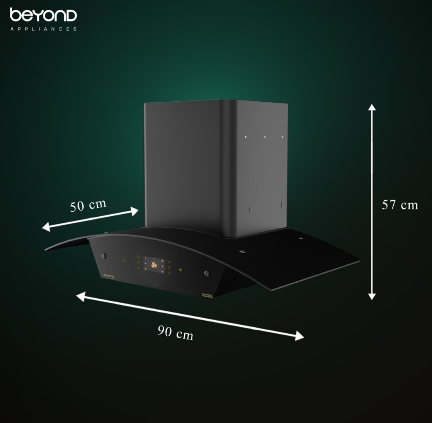 Image of Beyond Appliances Arista 90cm Smart Chimney 1408 CMH 90 cm Filterless |Motion Sensor & Speakers | Touch Control | Radio | Whistle Counter |AI Chimney Auto Clean Chimney