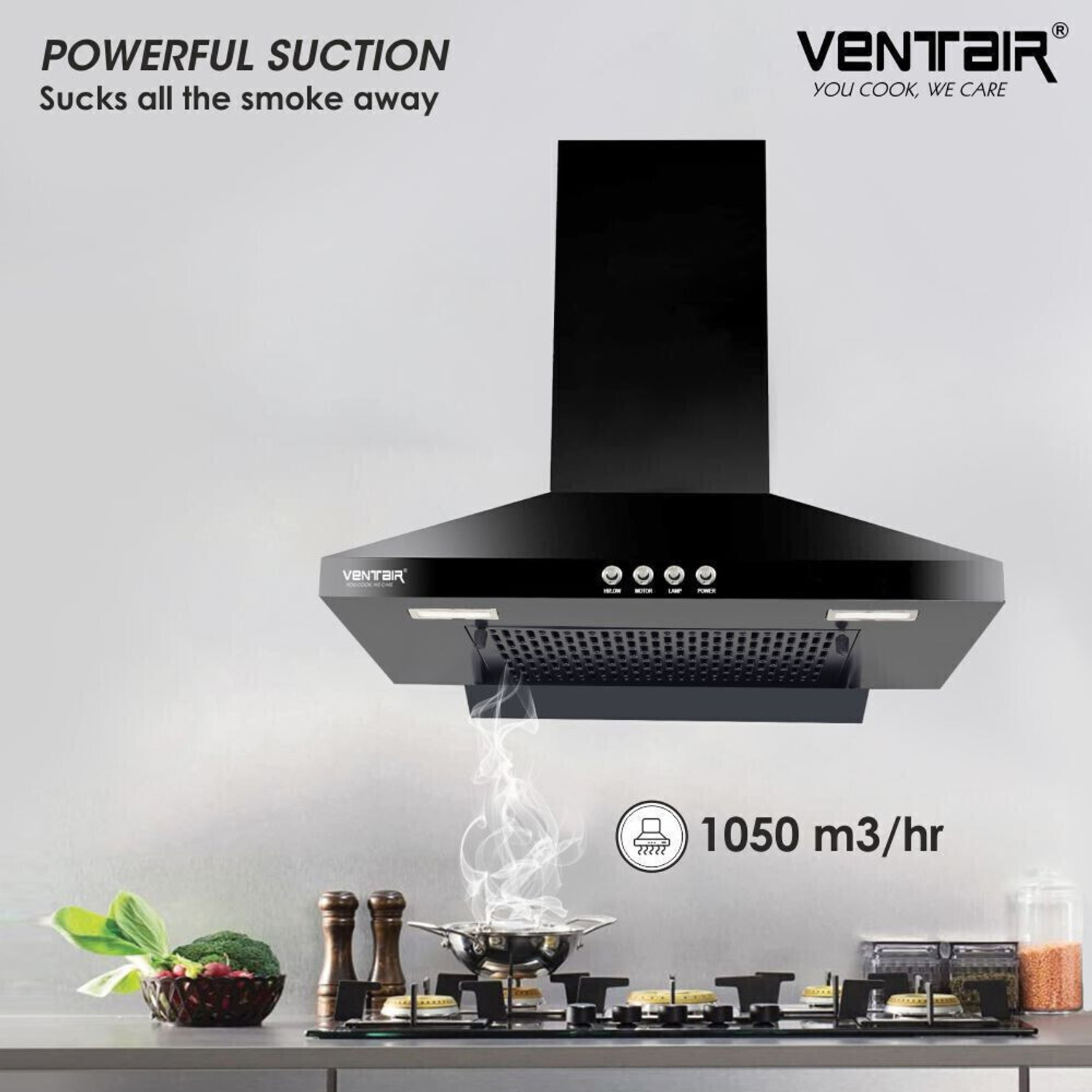 Image of Ventair Prism 1050 CMH 60 cm Pyramid Shape 60cm11 Baffle FilterPowerful suction Low Noise Chimney