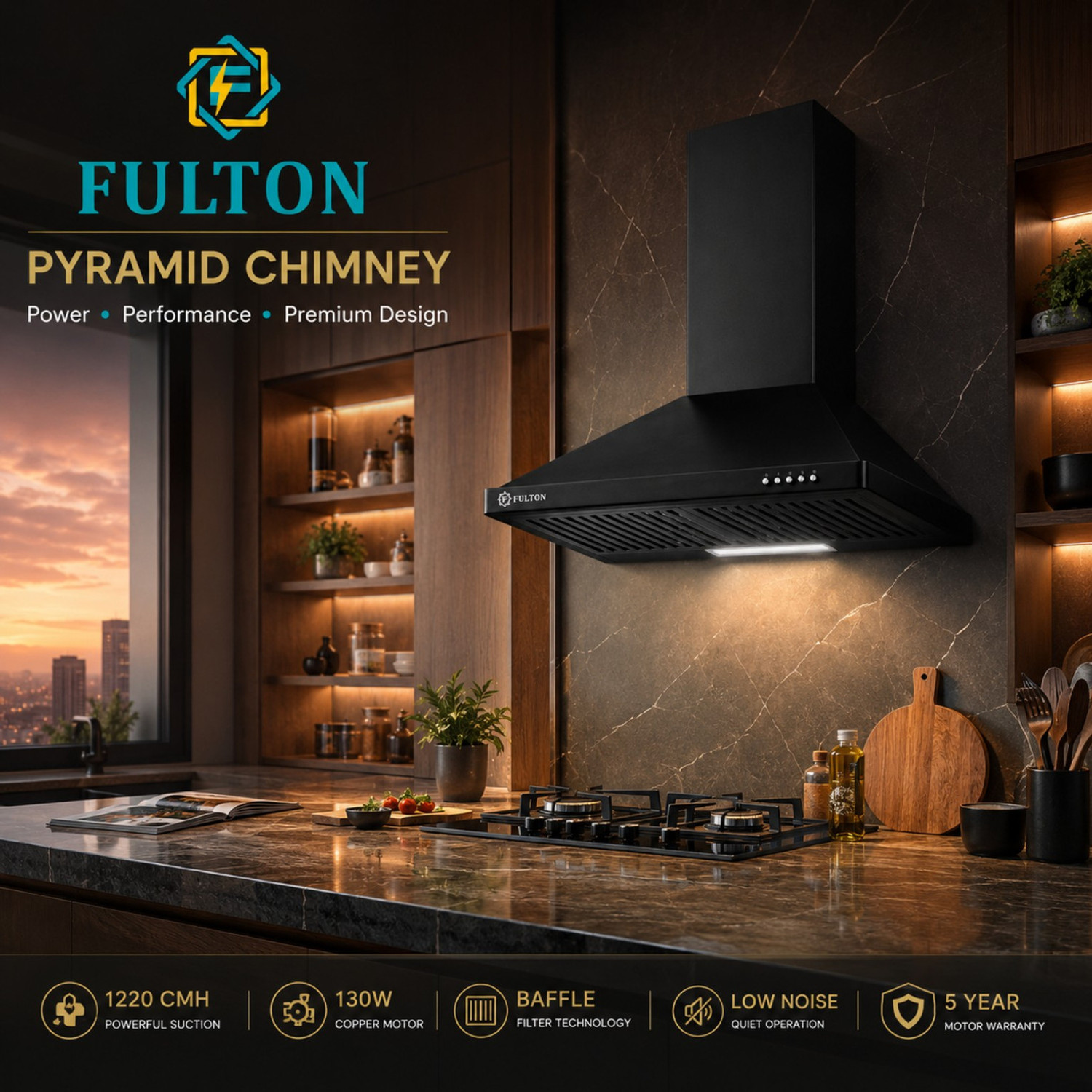 Image of FULTON PV60BFX 1155 CMH 60 cm Chimney