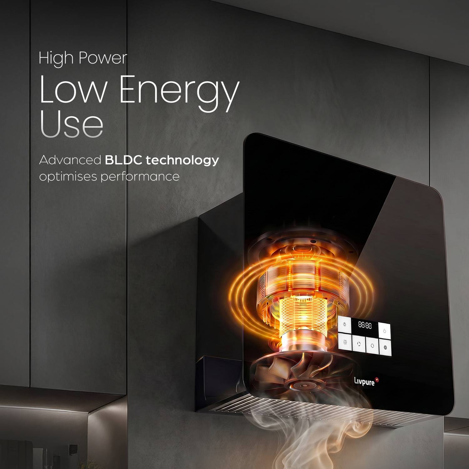 LIVPURE LIV-DYCE-BLDC-60 60cm Ductless Chimney - Image 4