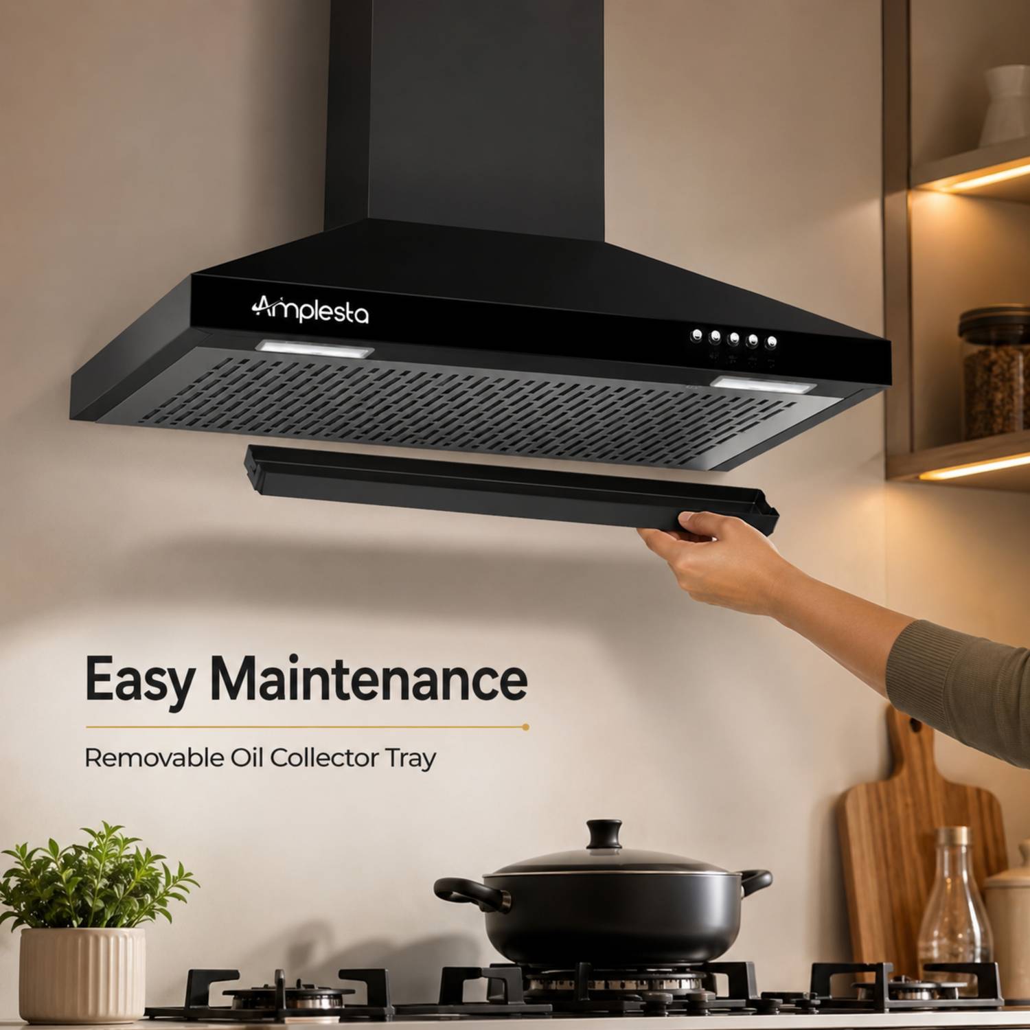 Amplesta AirNova Pyramid Filterless Chimney 1200 CMH 60 cm - Image 3