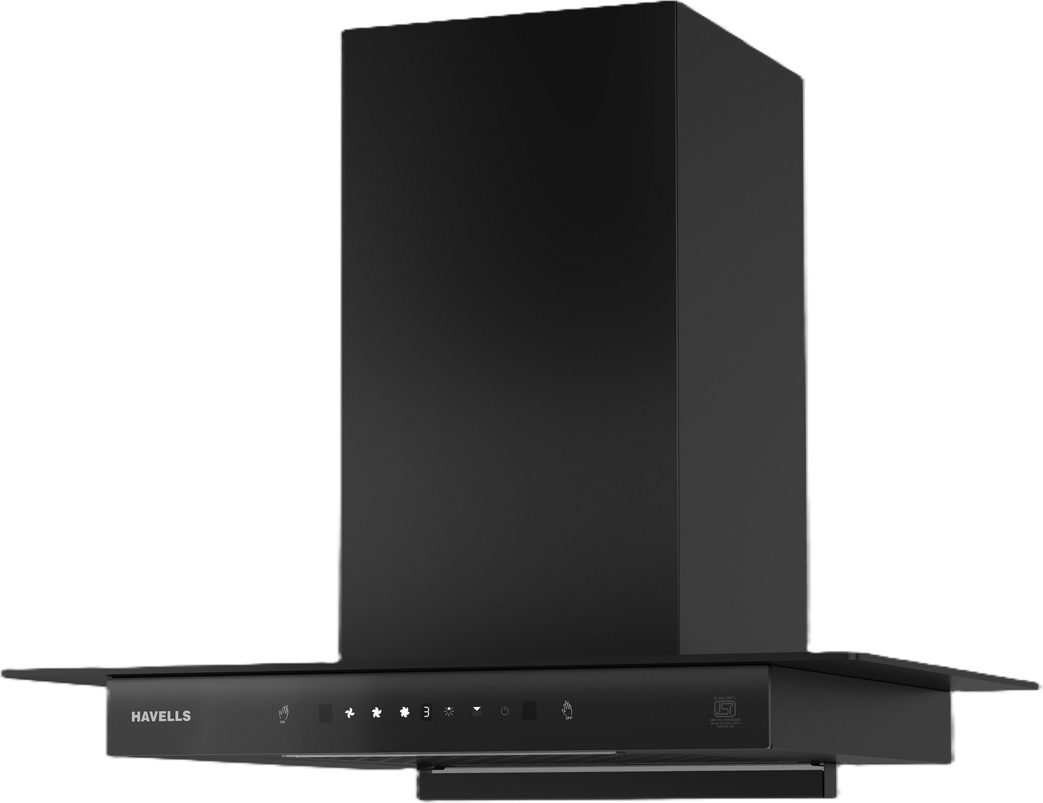 Image of HAVELLS GHKCNAXK000 Auto Clean Wall and Ceiling Mounted Black 750 CMH Chimney