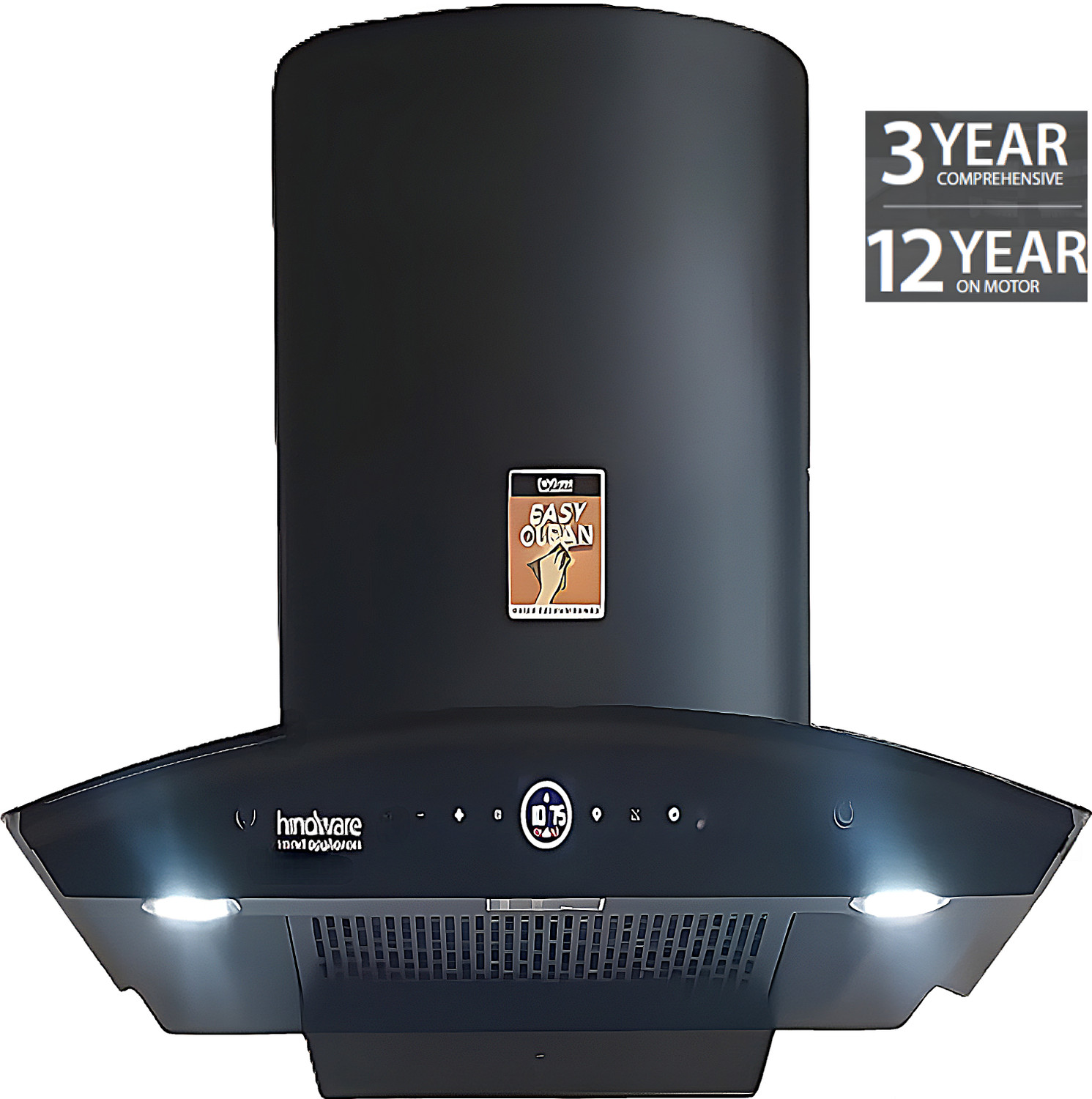Image of Hindware CELESIA BLDC 60CM 1600CMH; ENERGY EFFICENT MOTOR WITH MOTION SENSOR (YEAR 2025) Auto Clean Wall Mounted BLACK 1600 CMH Chimney