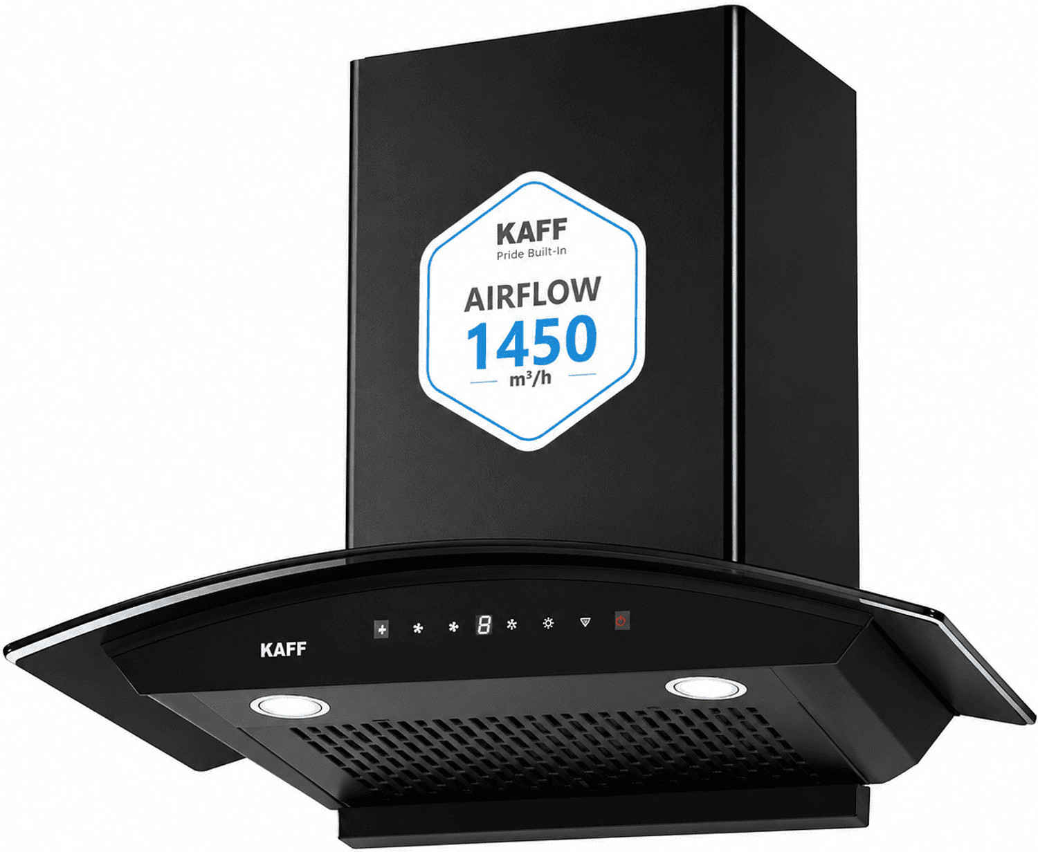 Image of Kaff KCF60 1450 CMH 60 cm Digital Display, Touch & Motion Sensor, Filterless, Auto Clean Chimney