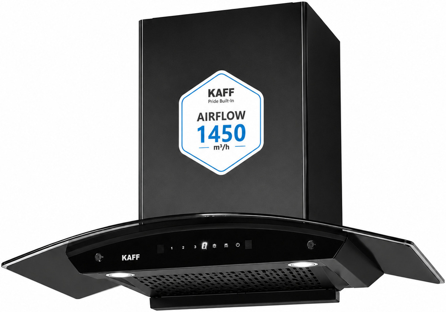 Image of Kaff KCF90 1450 CMH 90 cm Digital Display, Touch & Motion Sensor, Filterless, Auto Clean Chimney