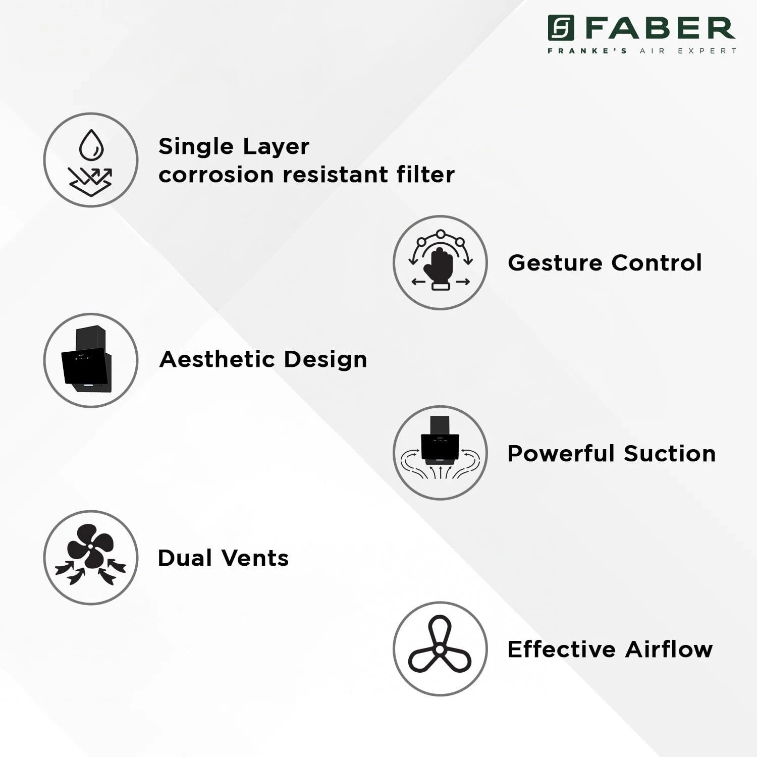 Image of FABER HOOD MOJITO IN HC SC FL BK 60 Auto Clean Ceiling Mounted BLACK 1200 CMH Chimney