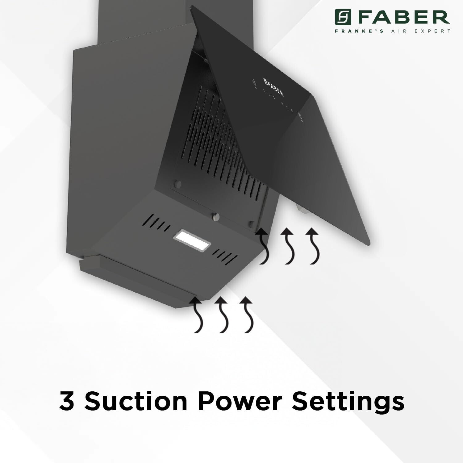 Image of FABER HOOD MOJITO IN HC SC FL BK 60 Auto Clean Ceiling Mounted BLACK 1200 CMH Chimney