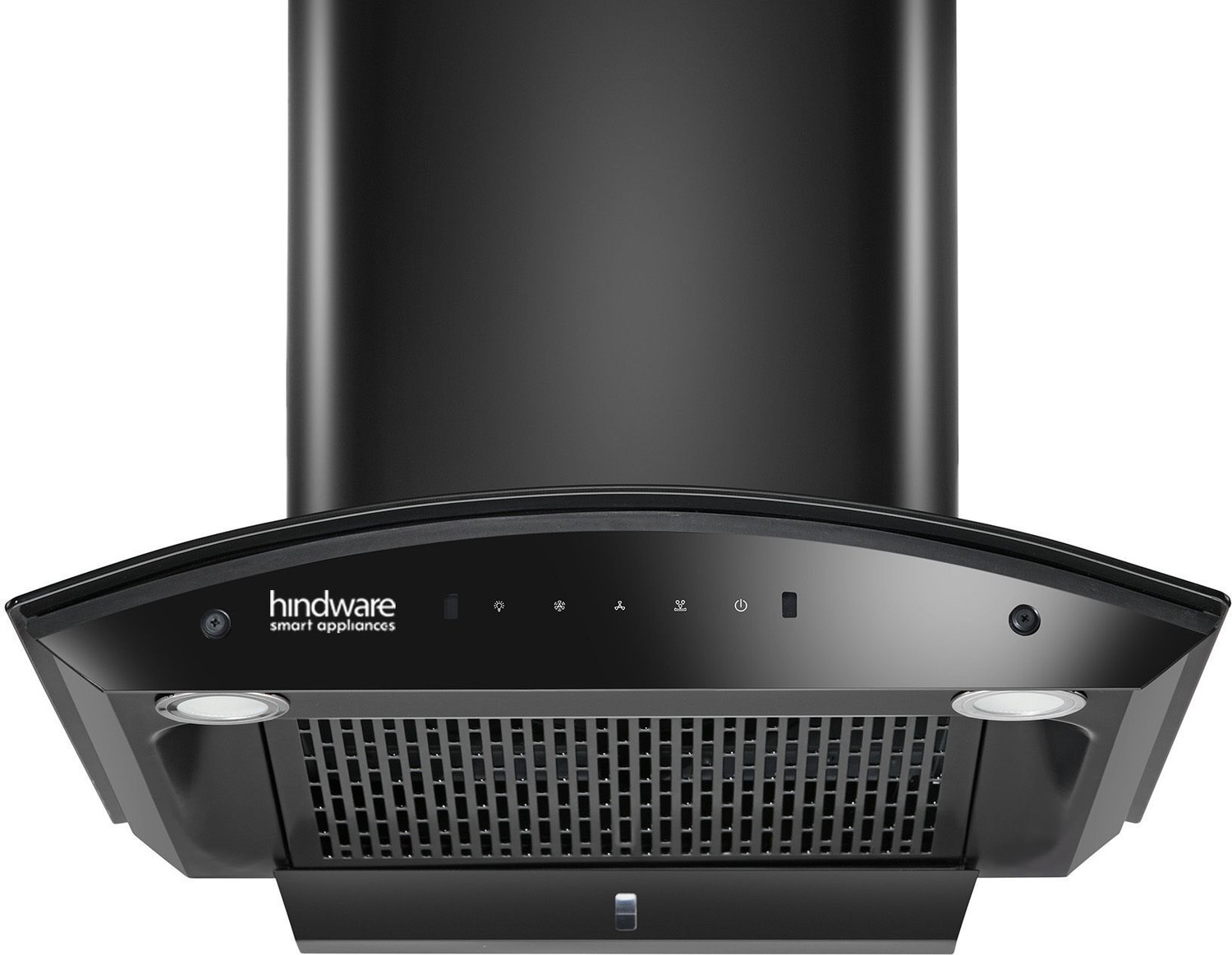 Image of Hindware Smart Appliances Ripple Blk Plus Autoclean 60 IN Auto Clean | Curved Glass | Filterless | Touch Control | Motion Sensor | 10 Years Motor Warranty | Energy Efficient LED Light | Powerful Suction | Wall Mounted Black 1500 CMH Chimney