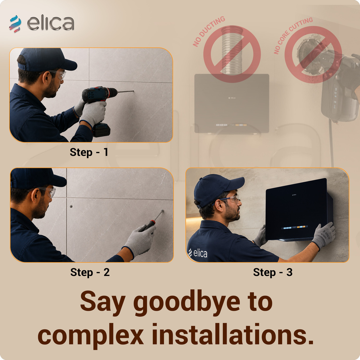 Image of Elica KITTY PLUG N PLAY BF 600 BLDC HAC LTW MS NERO 1600 CMH 60 cm Auto Clean Chimney