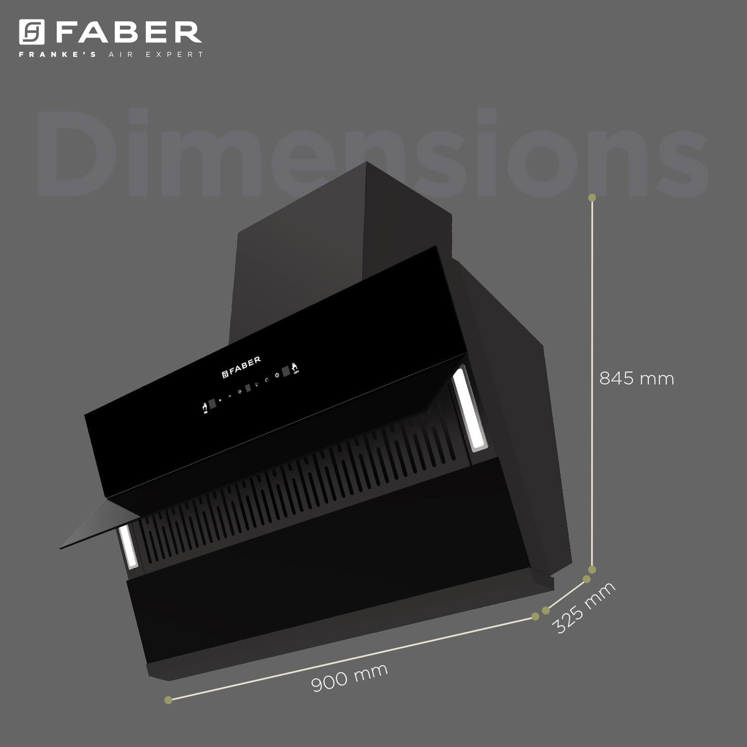 Image of FABER HOOD ENERGY BLDC FL SC HC BK IN 75 1500 CMH 75 cm Auto Clean Chimney