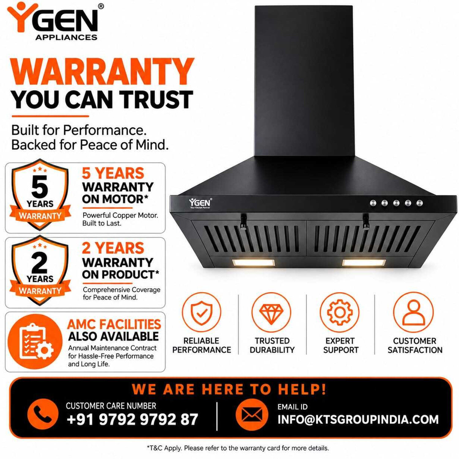 Image of YGEN Amber 60 Kitchen High Suction 1650 CMH 60 cm Chimney