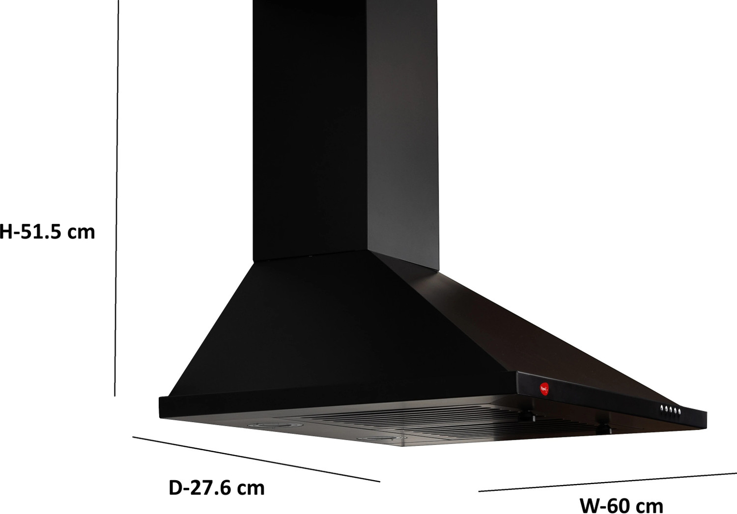 Image of Pigeon Nebula DX 60cm Baffle Filter Kitchen Chimney with 7 Years Warranty on Motor and 1 Year Comprehensive| Black | 3 Speed Push Button Control Wall Mounted Black 1250 CMH Chimney