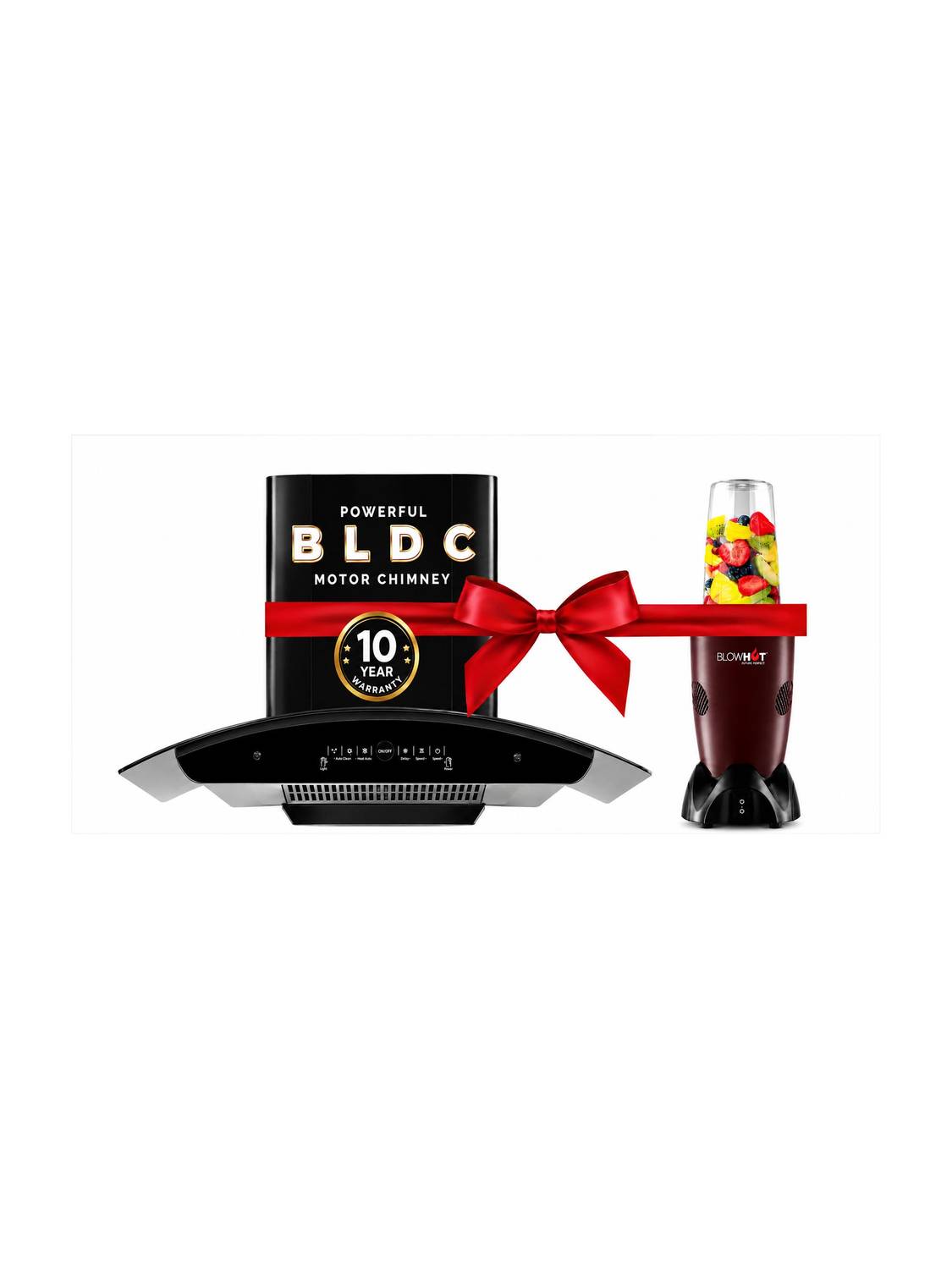 BLOWHOT Evana 90 BLDC chimney 1600 CMH 90 cm Curved ShapeFilterless Powerful suction Low Noise Auto Clean Chimney