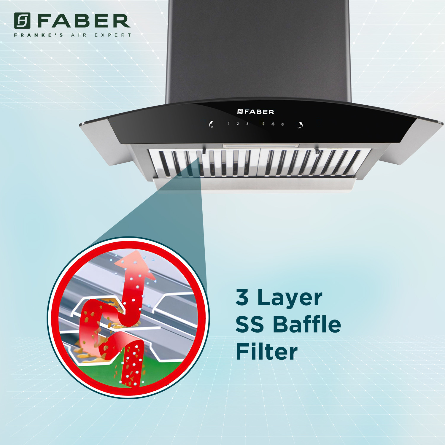 Image of FABER HOOD FEEL PRO TC SC BF BK 60 Wall Mounted Black 1320 CMH Chimney